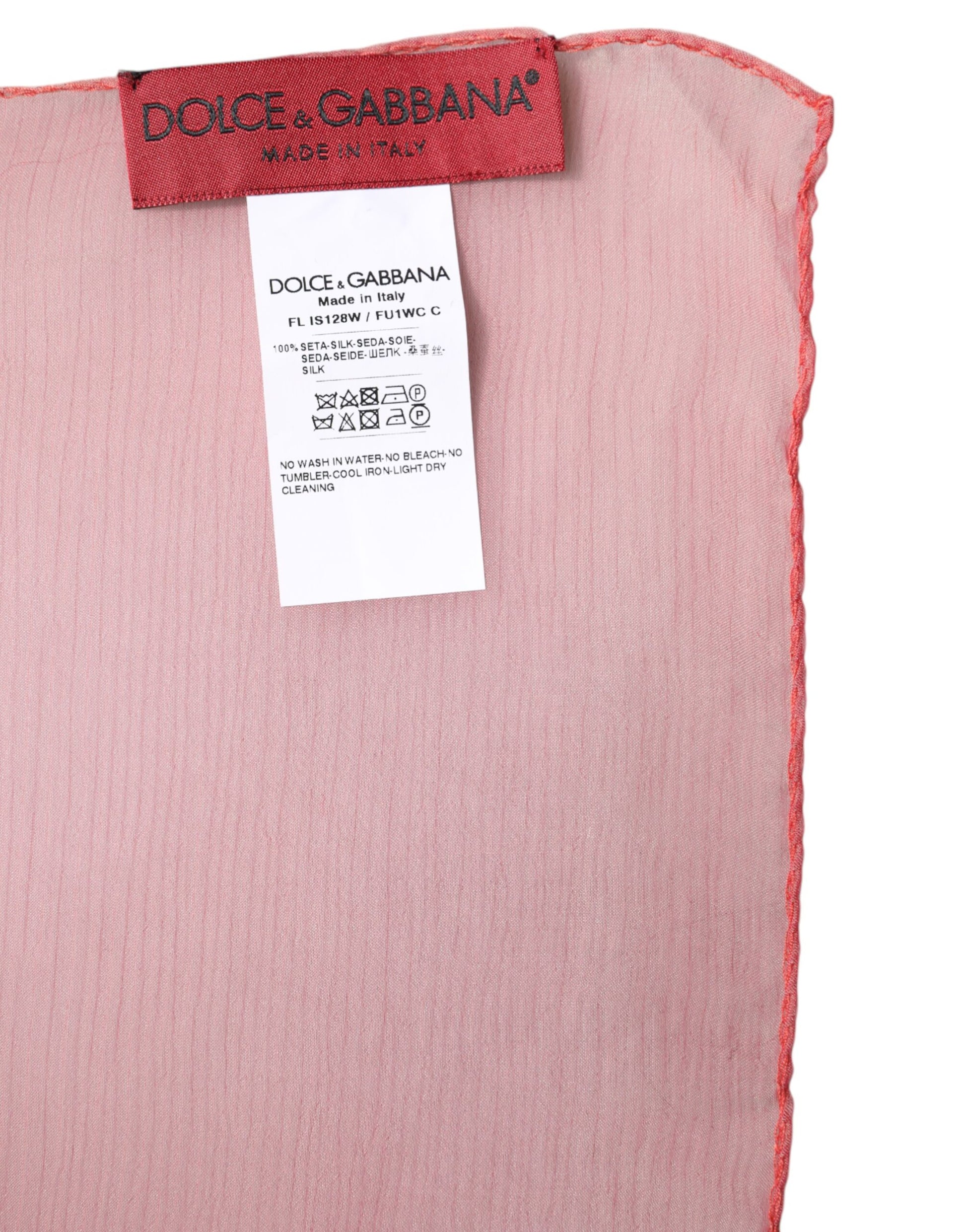 Dolce & Gabbana Pink Silk Rectangle Women Wrap Shawl Scarf - ACCEXO