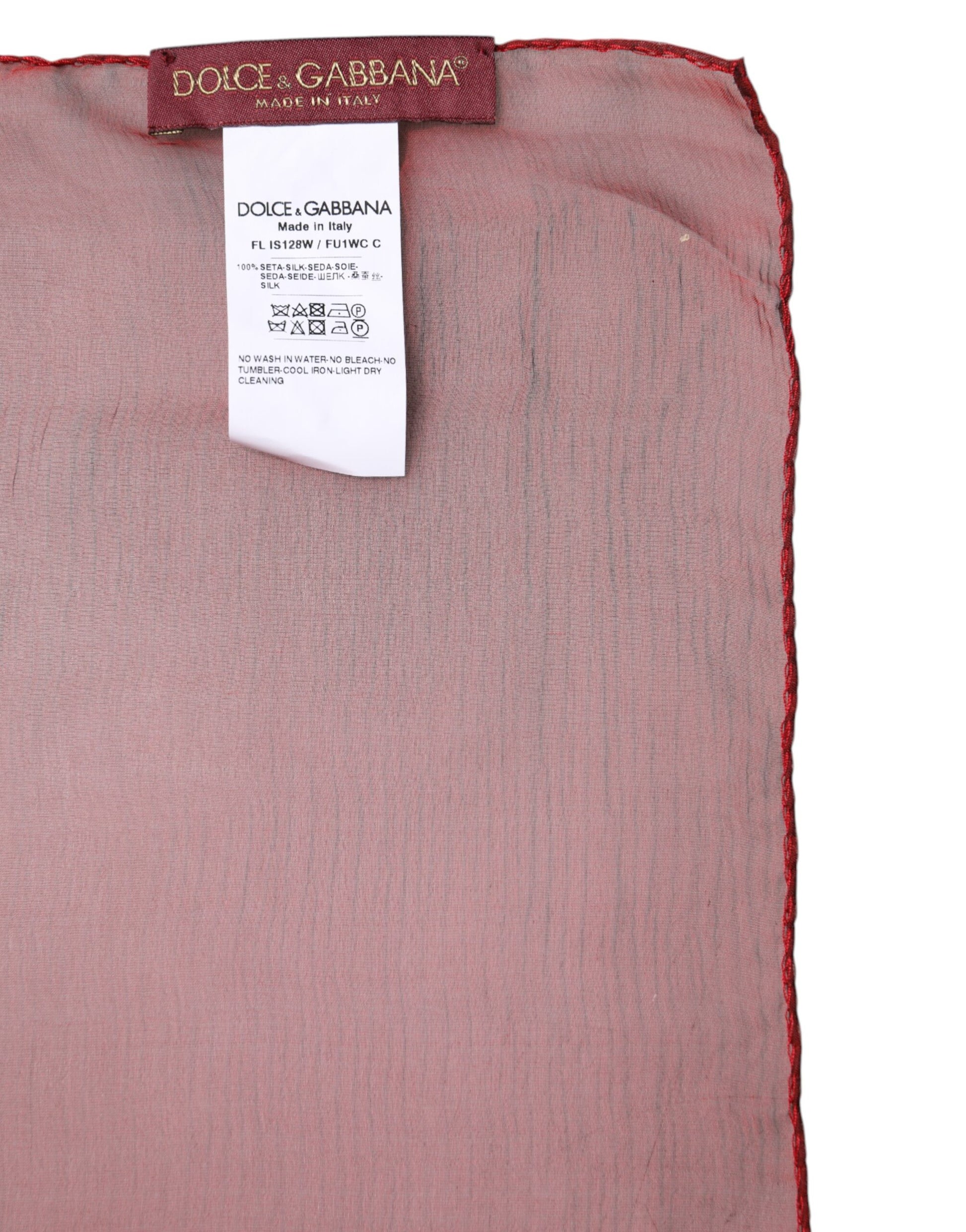 Dolce & Gabbana Red Silk Rectangle Women Wrap Shawl Scarf - ACCEXO