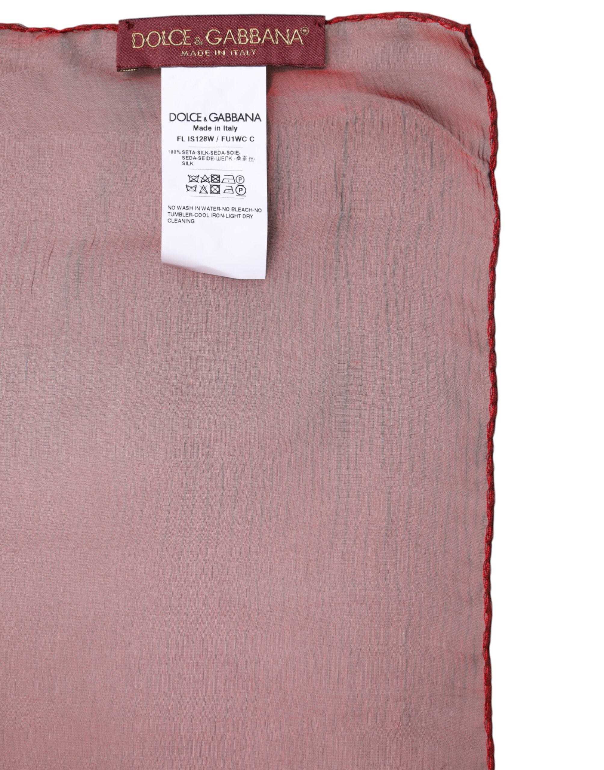 Dolce & Gabbana Red Silk Rectangle Women Wrap Shawl Scarf - ACCEXO