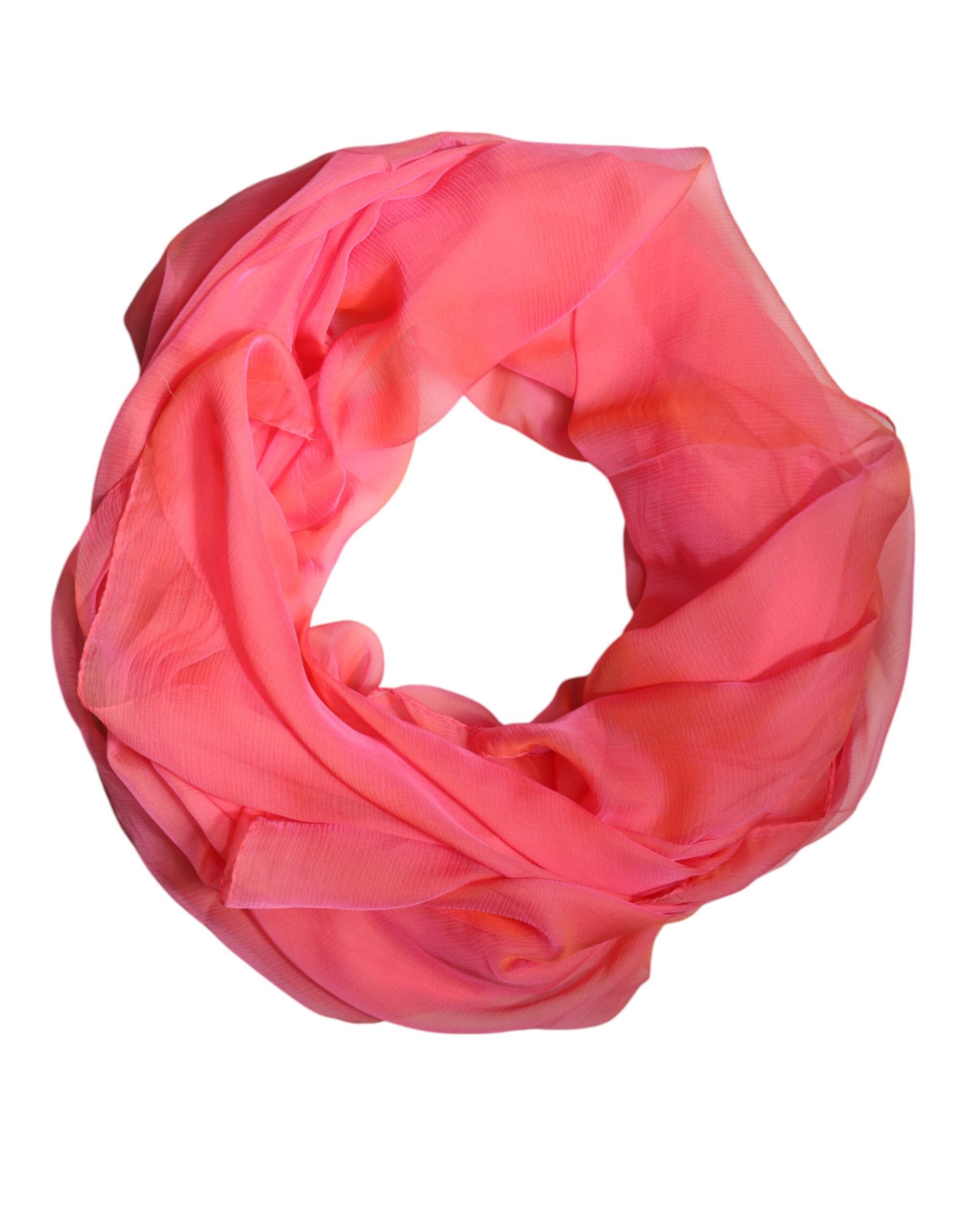Dolce & Gabbana Pink Silk Rectangle Women Wrap Shawl Scarf - ACCEXO