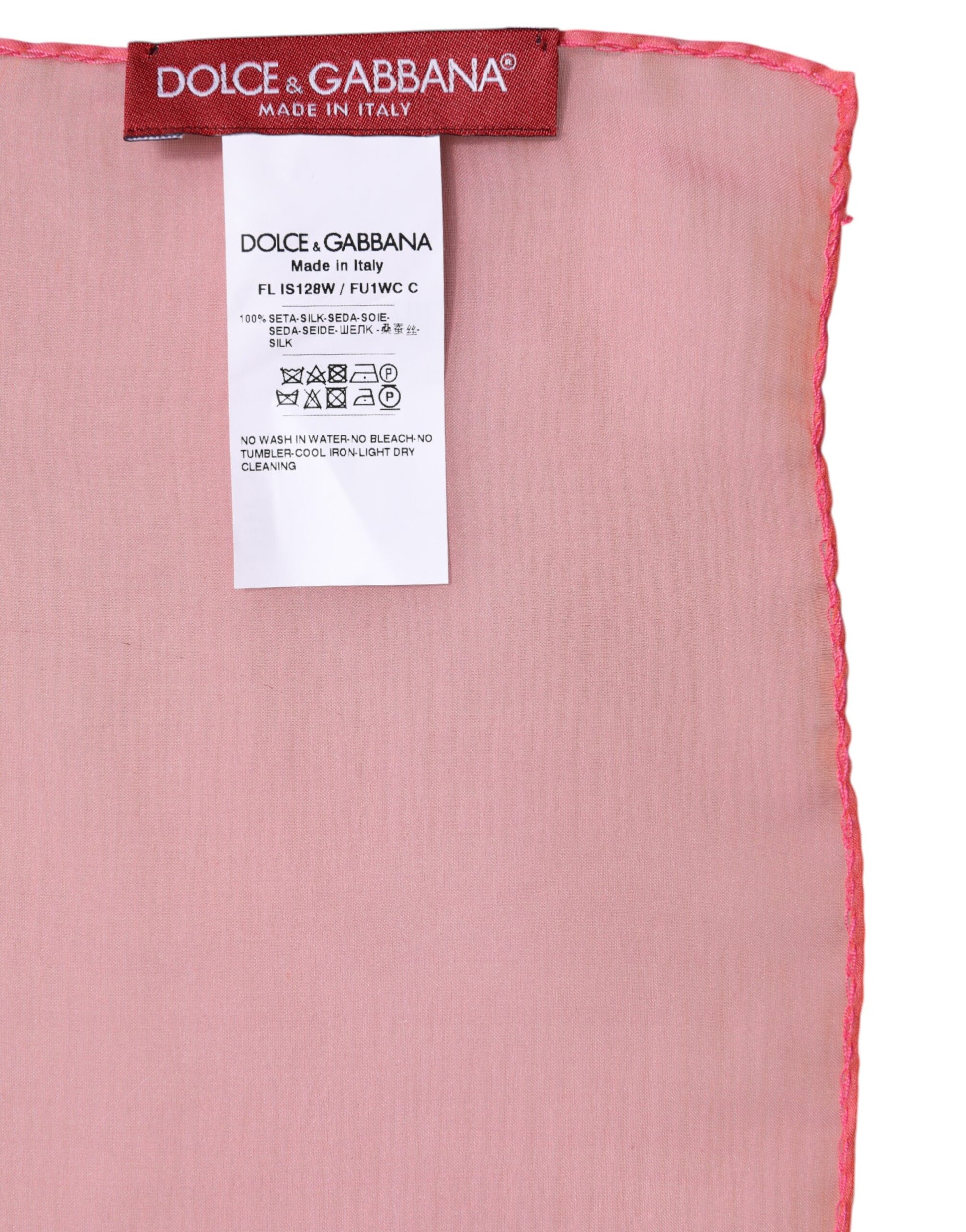 Dolce & Gabbana Pink Silk Rectangle Women Wrap Shawl Scarf - ACCEXO