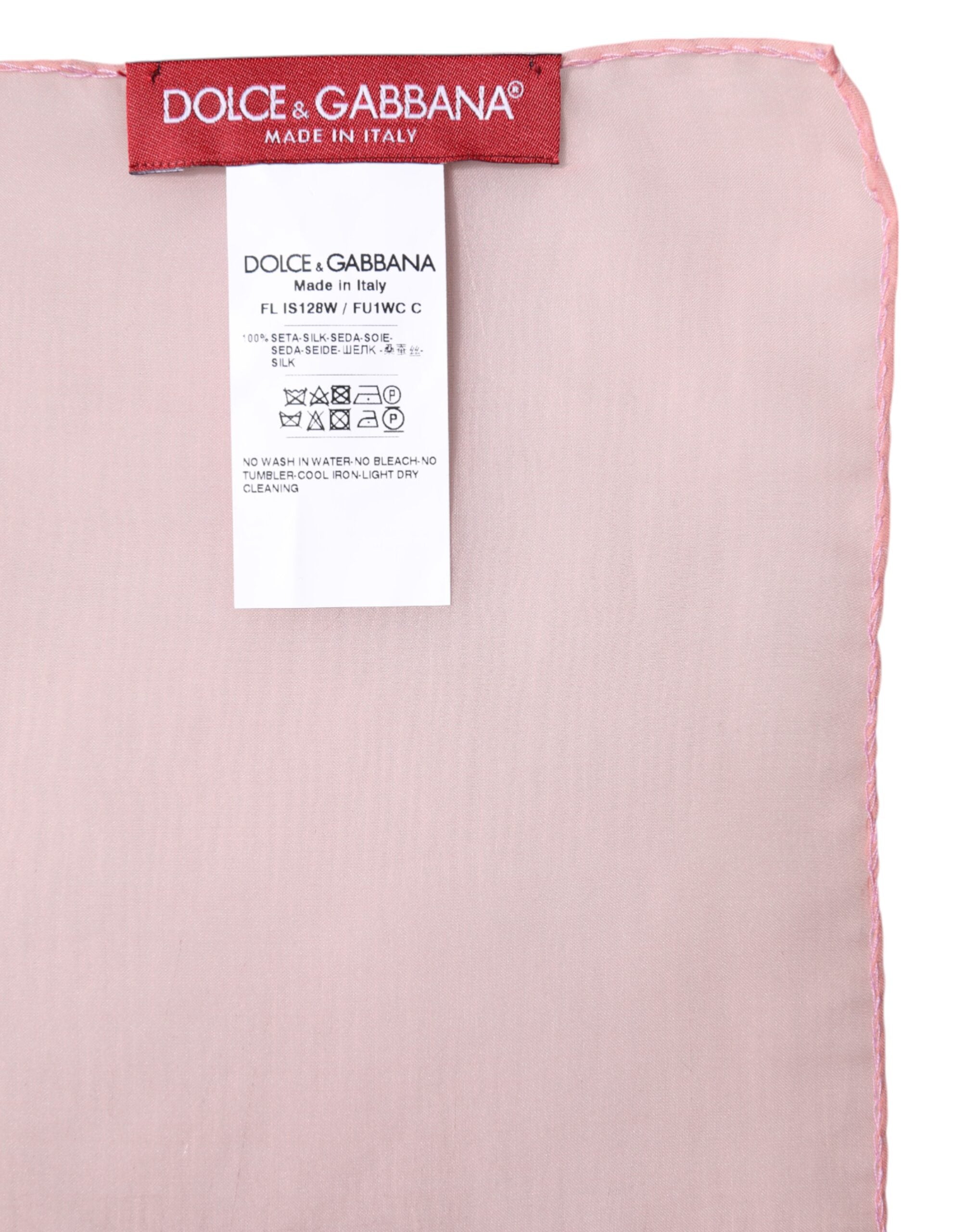 Dolce & Gabbana Pink Silk Rectangle Women Wrap Shawl Scarf - ACCEXO