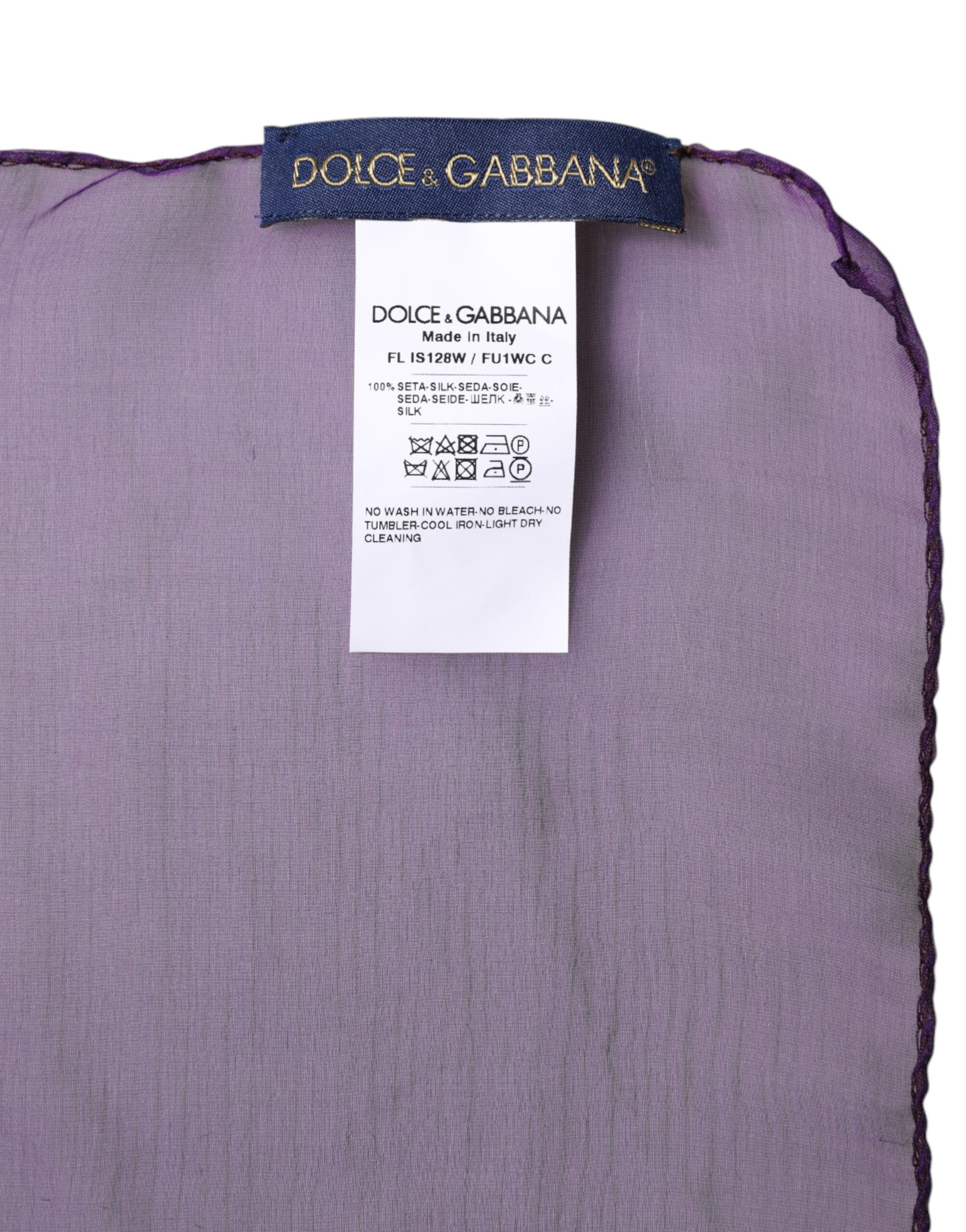 Dolce & Gabbana Purple Silk Rectangle Wrap Shawl Scarf - ACCEXO