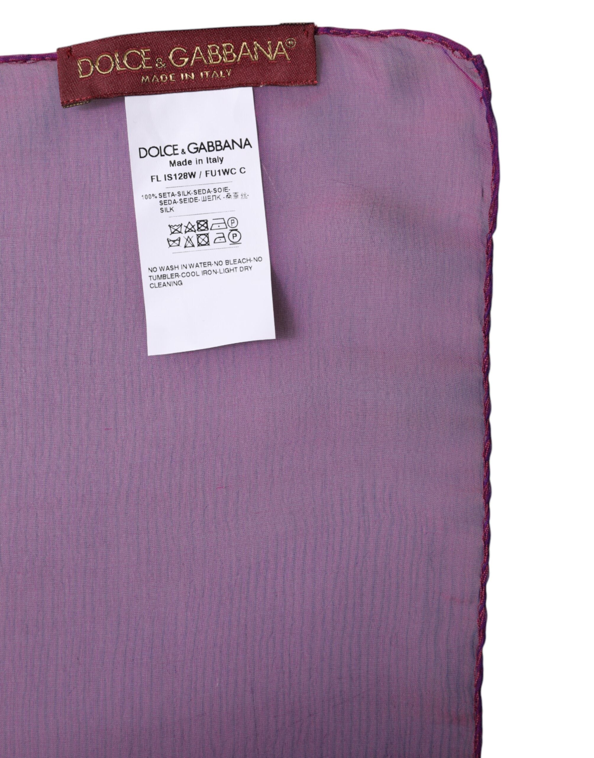 Dolce & Gabbana Purple Silk Rectangle Wrap Shawl Scarf - ACCEXO