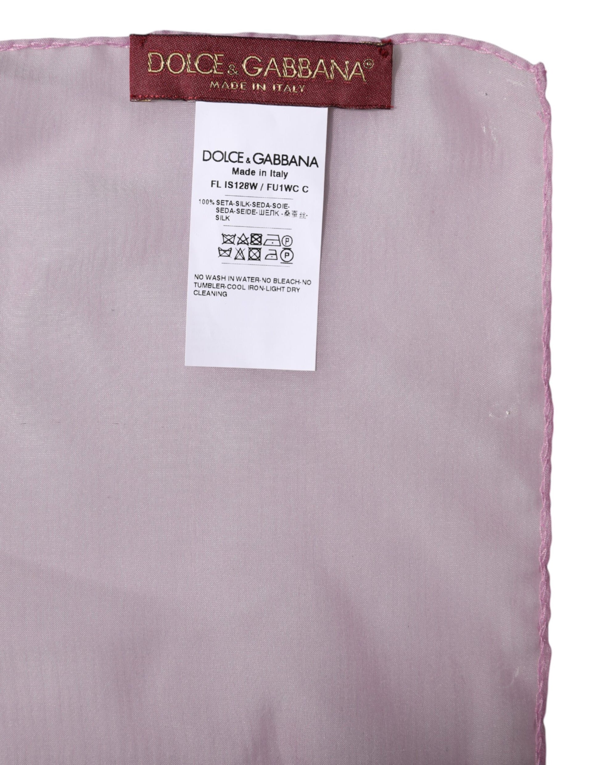 Dolce & Gabbana Pink Silk Rectangle Women Wrap Shawl Scarf - ACCEXO