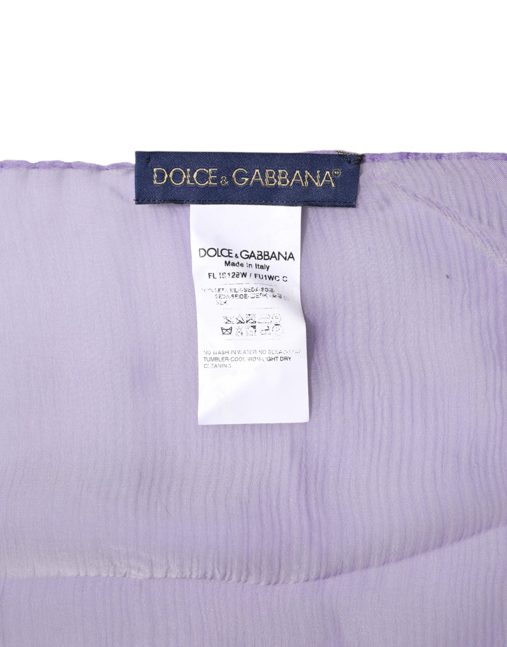 Dolce & Gabbana Purple Silk Rectangle Wrap Shawl Scarf - ACCEXO