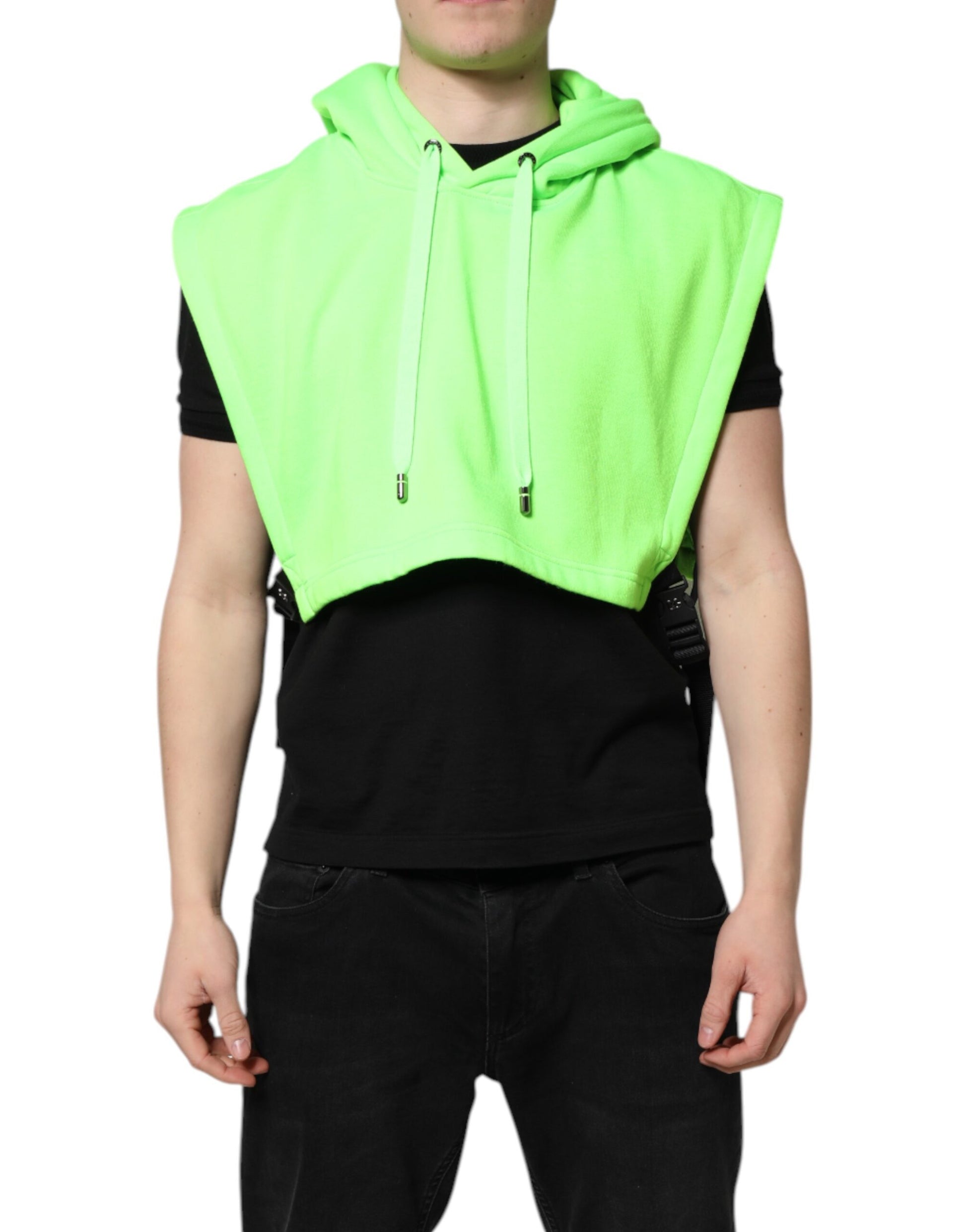 Dolce & Gabbana Green Polyester Hooded Sportswear Vest Sweater - ACCEXO