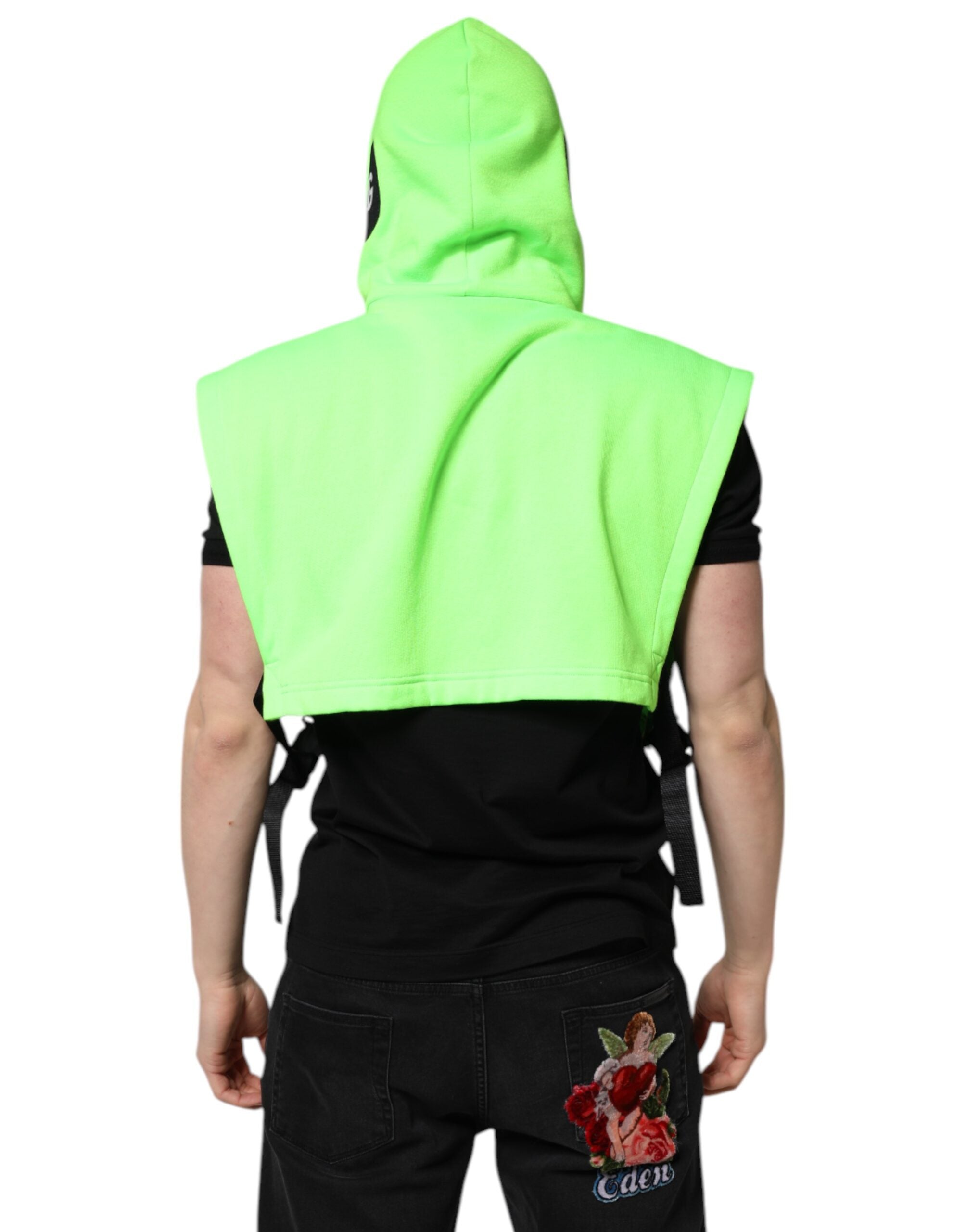 Dolce & Gabbana Green Polyester Hooded Sportswear Vest Sweater - ACCEXO