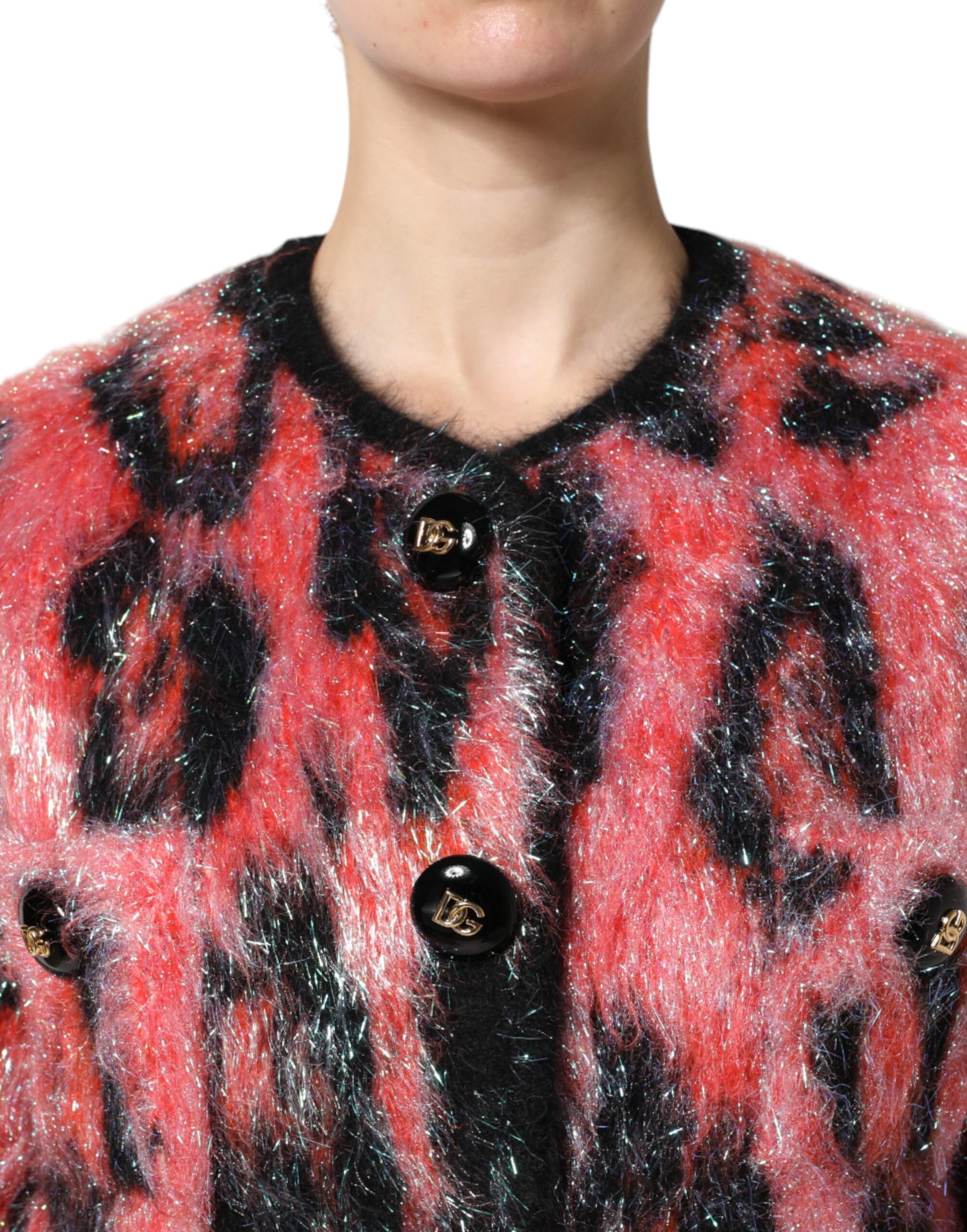 Dolce & Gabbana Red Mohair Wool Button Down Cardigan Sweater - ACCEXO