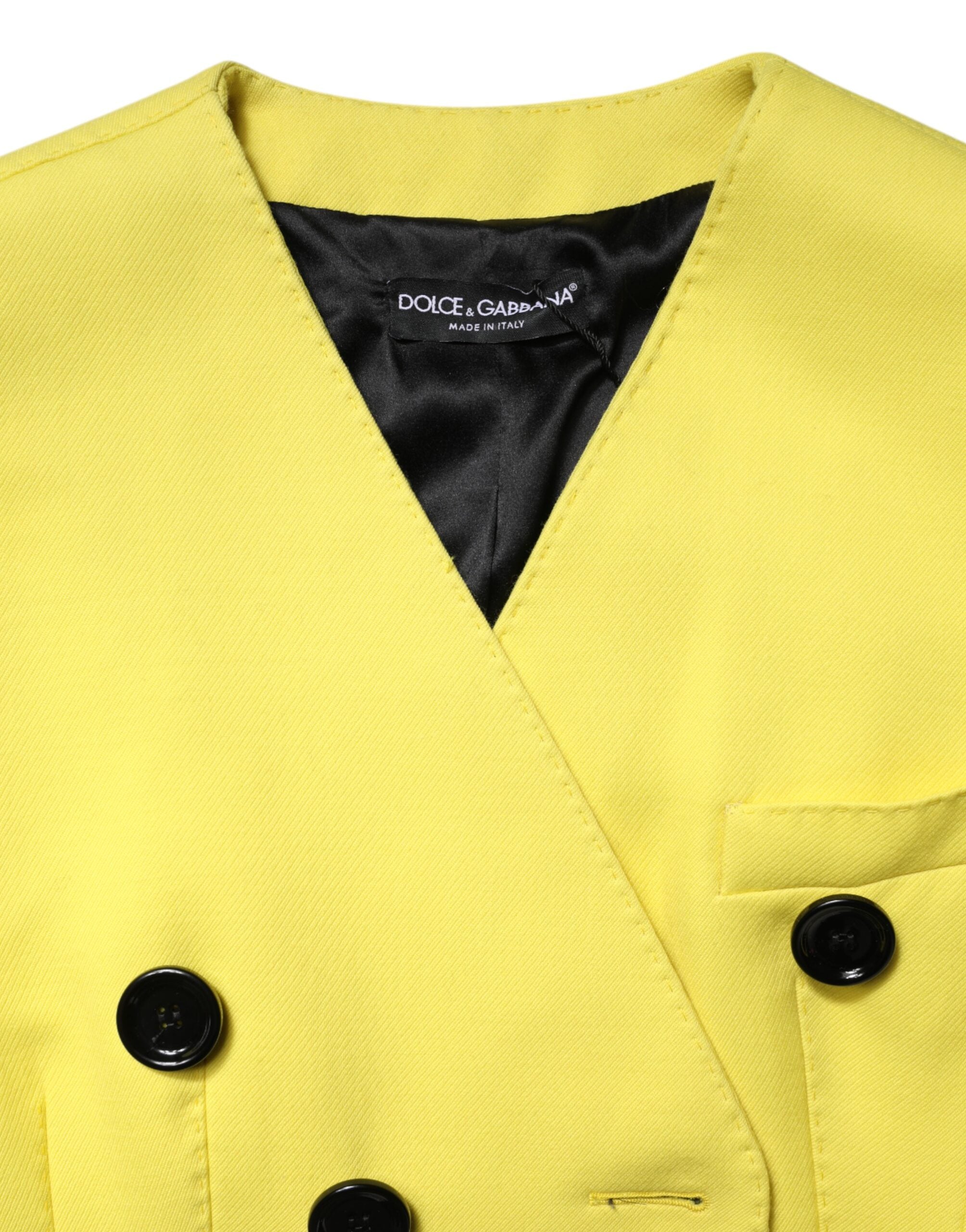 Dolce & Gabbana Yellow Double Breasted Trench Coat Jacket - ACCEXO