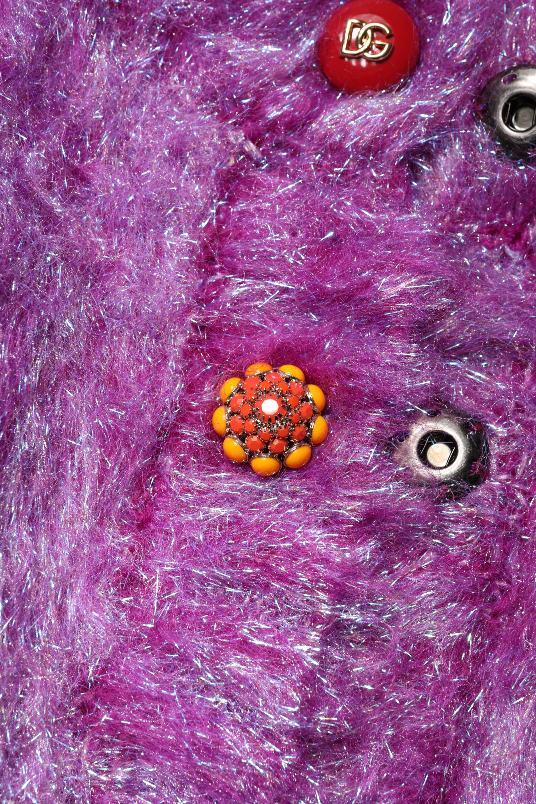 Dolce & Gabbana Purple Button Embellished Trench Coat Jacket - ACCEXO