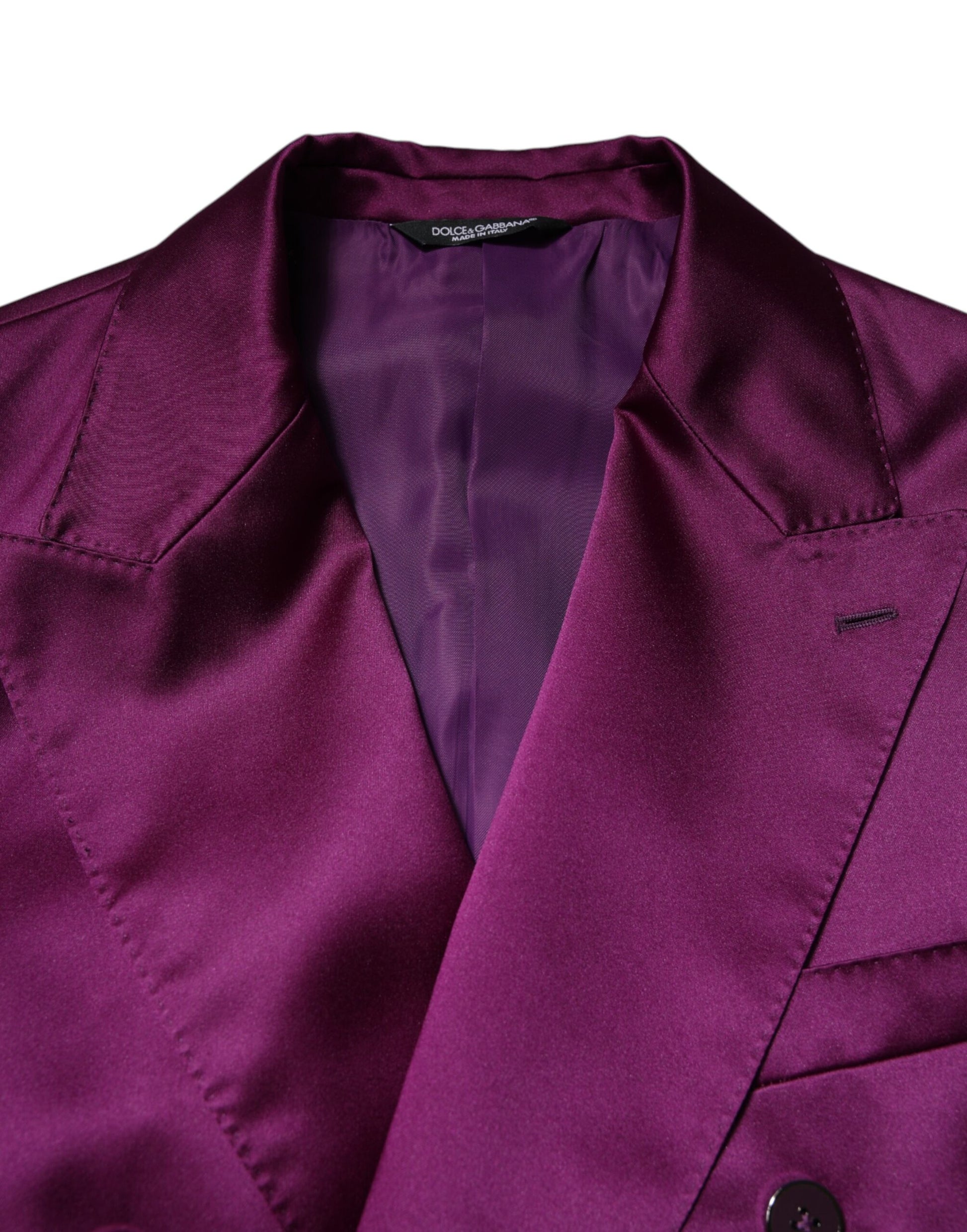 Dolce & Gabbana Purple Double Breasted Men Suit Coat Blazer - ACCEXO
