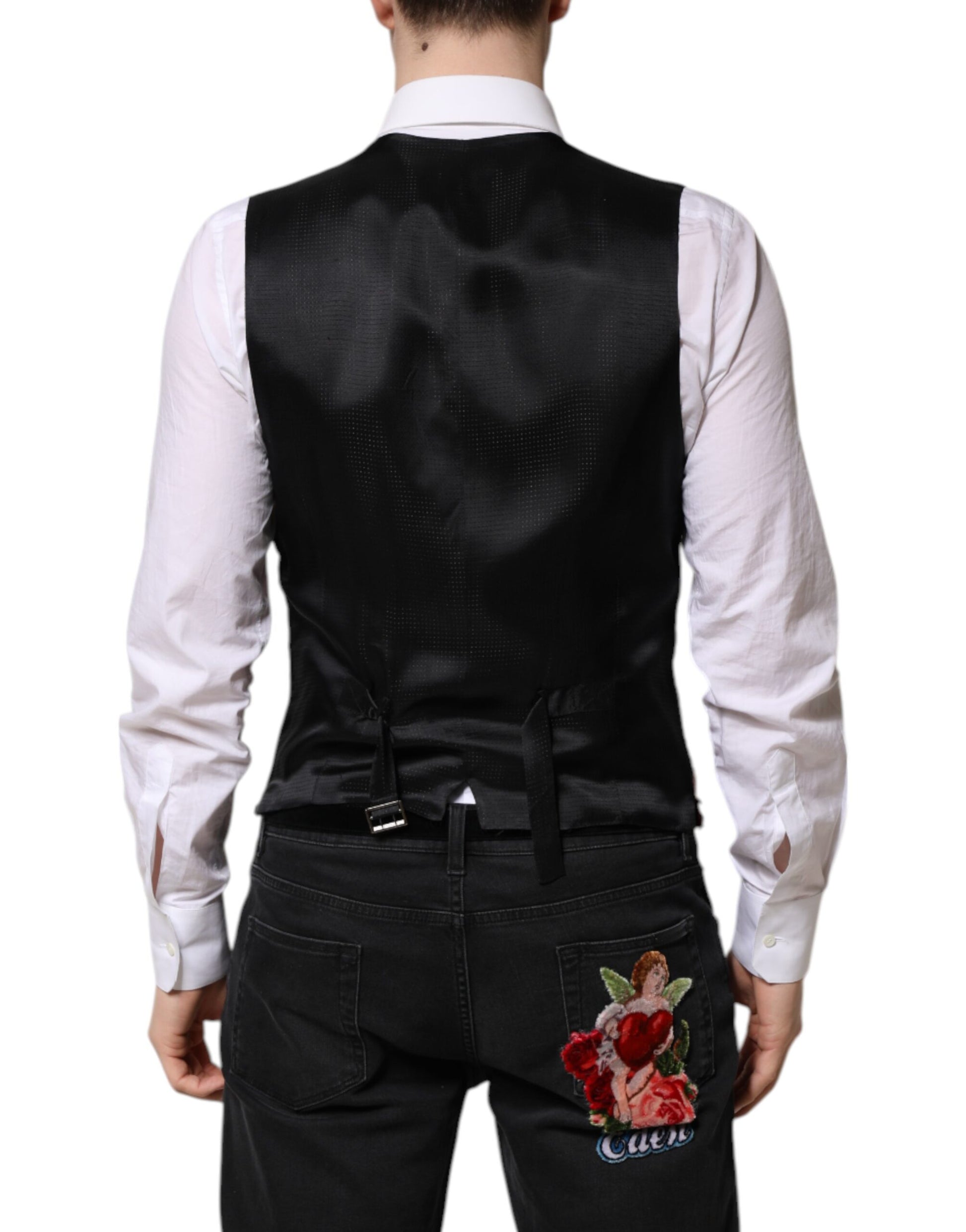 Dolce & Gabbana Red Sequined Dress Formal Men Waistcoat Vest - ACCEXO