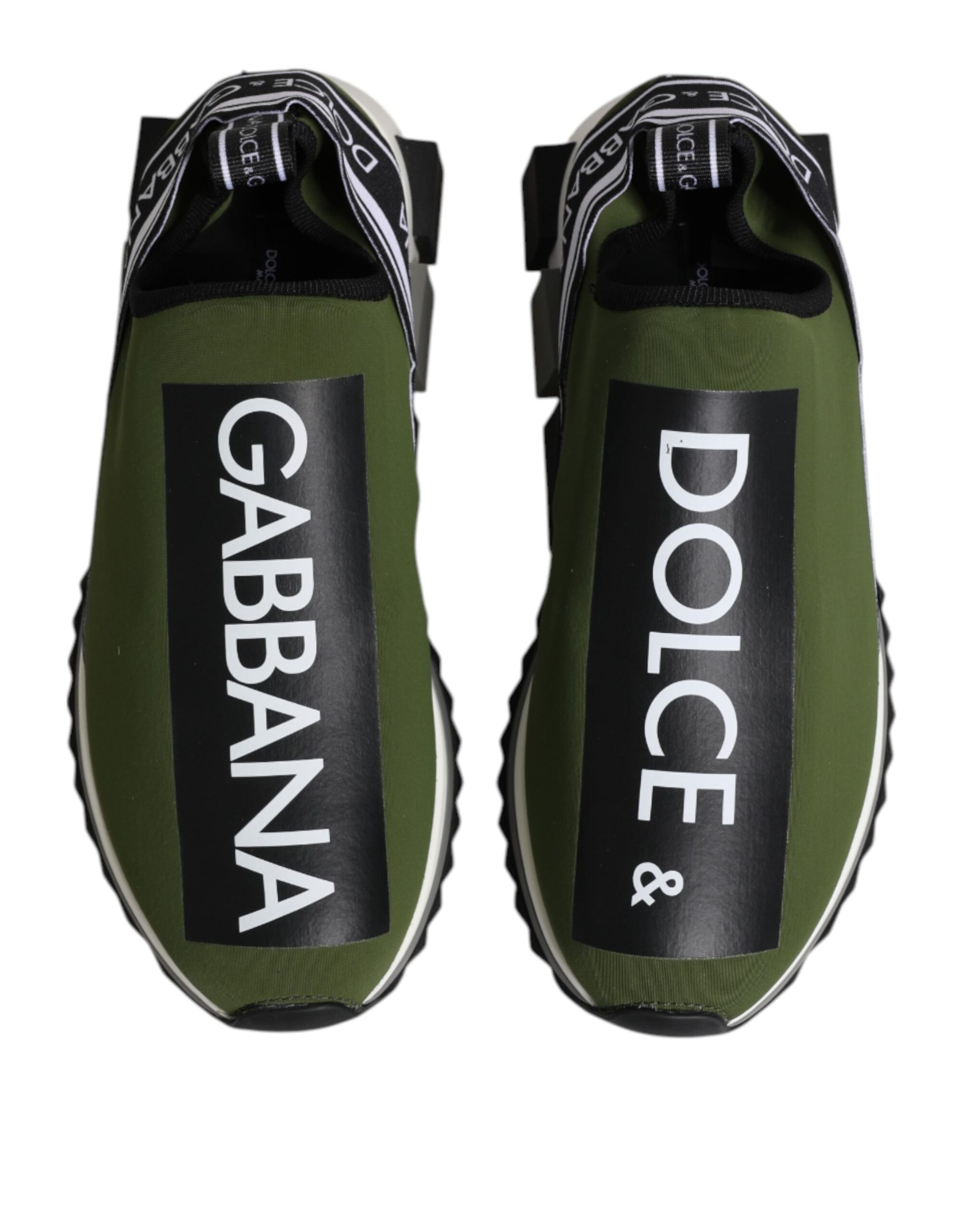 Dolce & Gabbana Green Black Slip On Sorrento Sneakers Shoes - ACCEXO