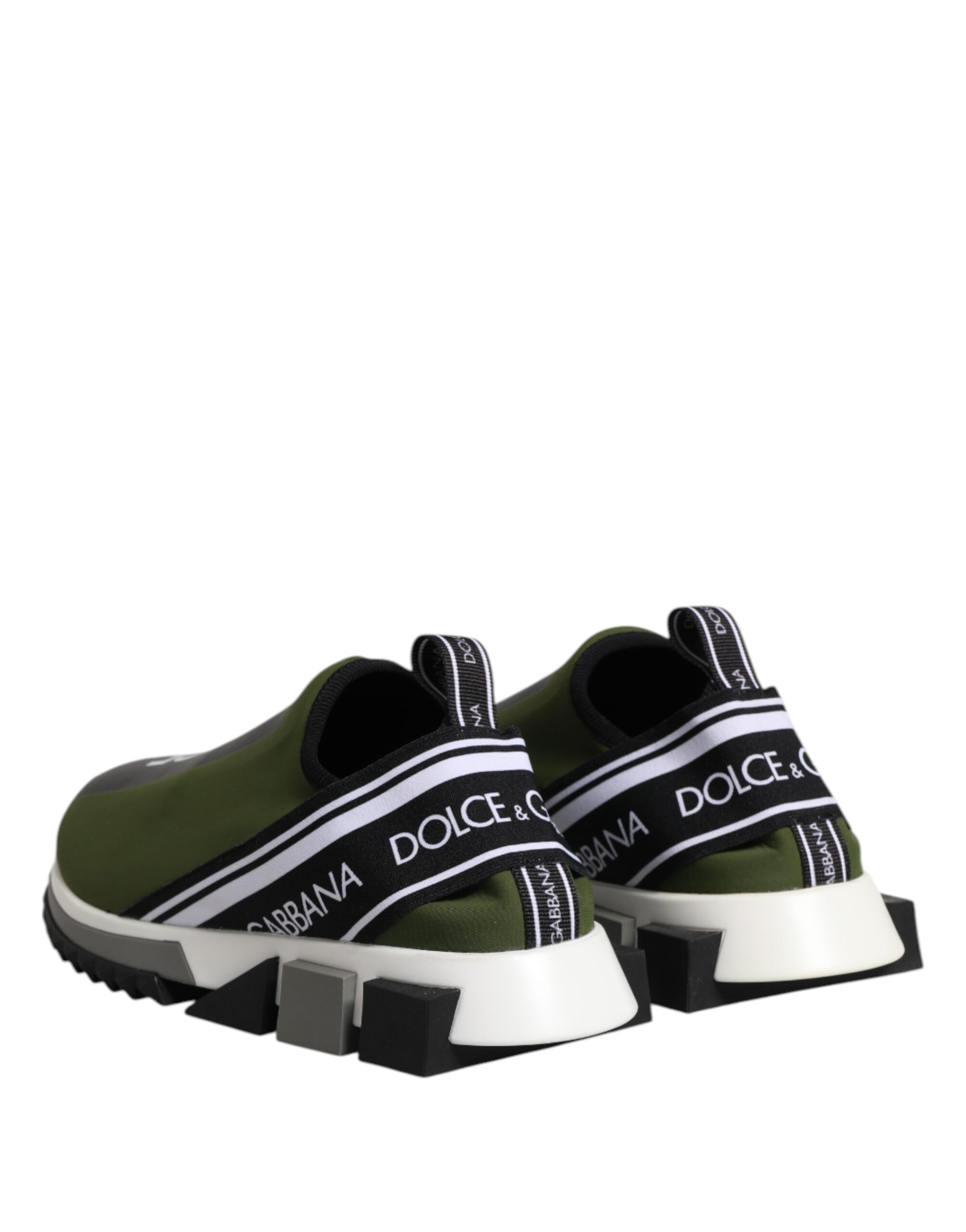 Dolce & Gabbana Green Black Slip On Sorrento Sneakers Shoes - ACCEXO