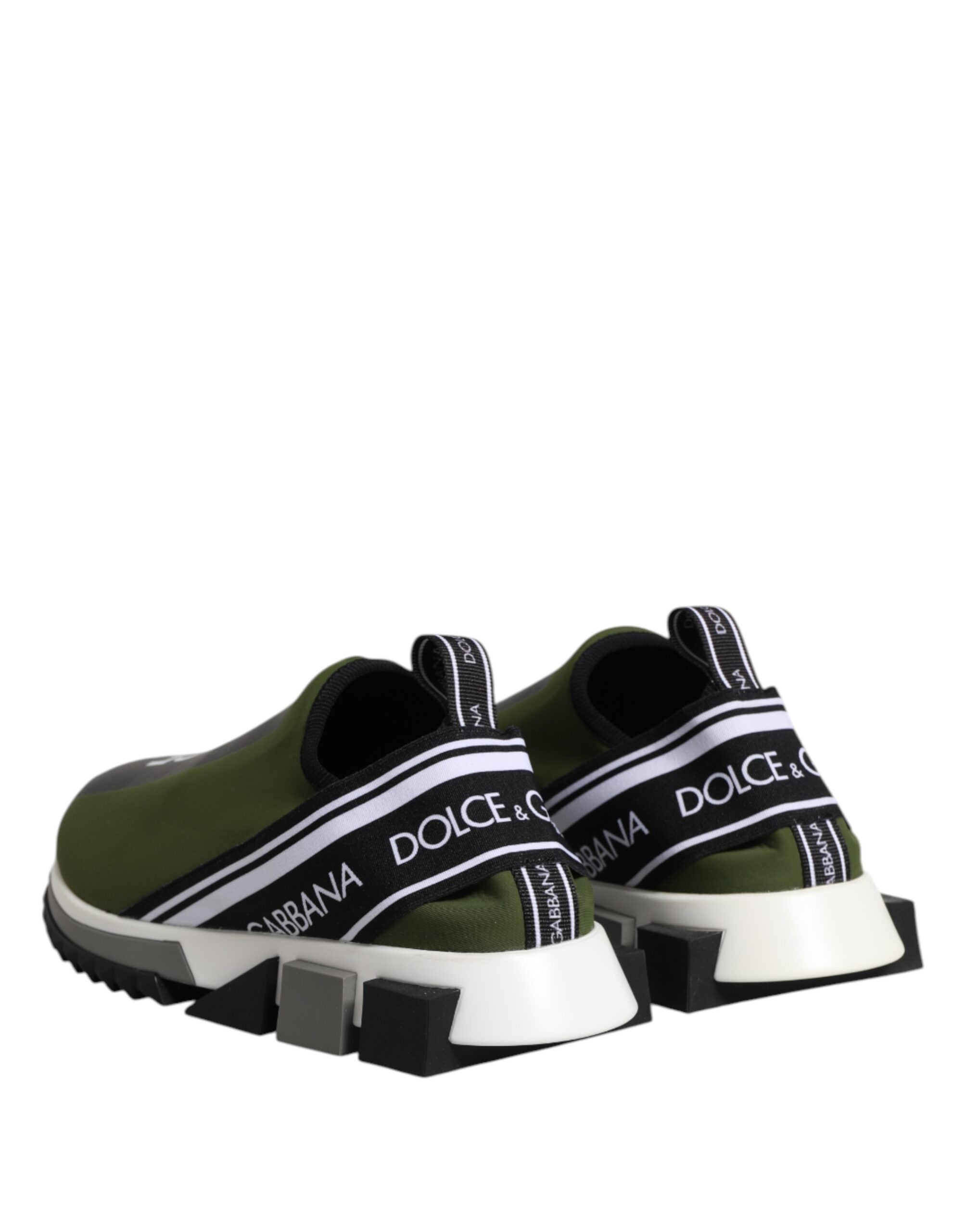 Dolce & Gabbana Green Black Slip On Sorrento Sneakers Shoes - ACCEXO