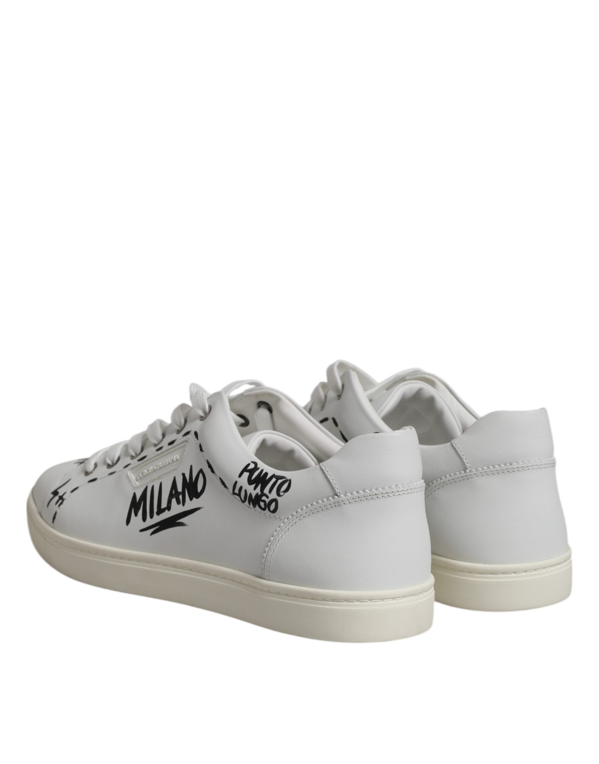 Dolce & Gabbana White London Calf Leather Men Sneakers Shoes - ACCEXO