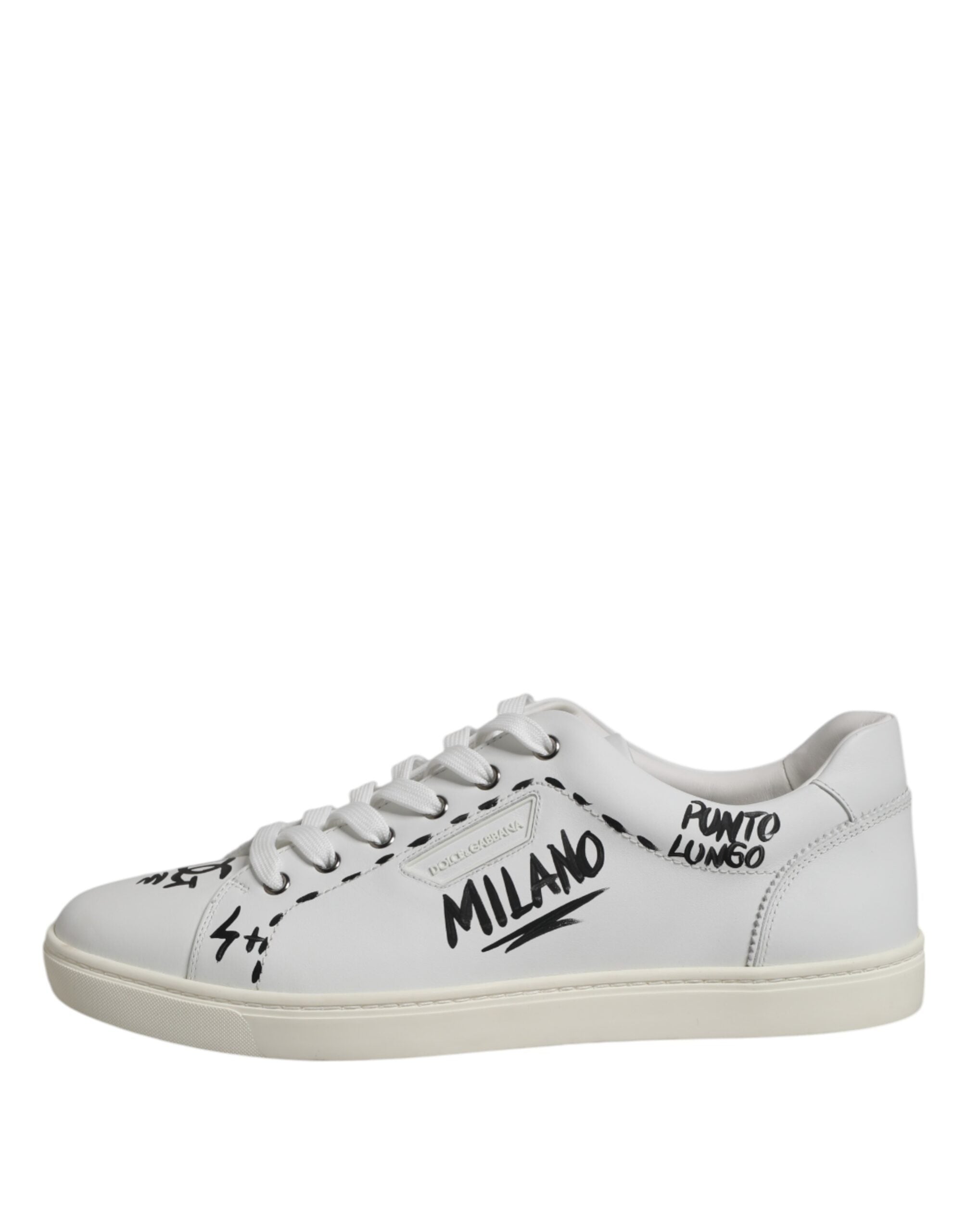 Dolce & Gabbana White London Calf Leather Men Sneakers Shoes - ACCEXO