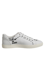 Dolce & Gabbana White London Calf Leather Men Sneakers Shoes - ACCEXO