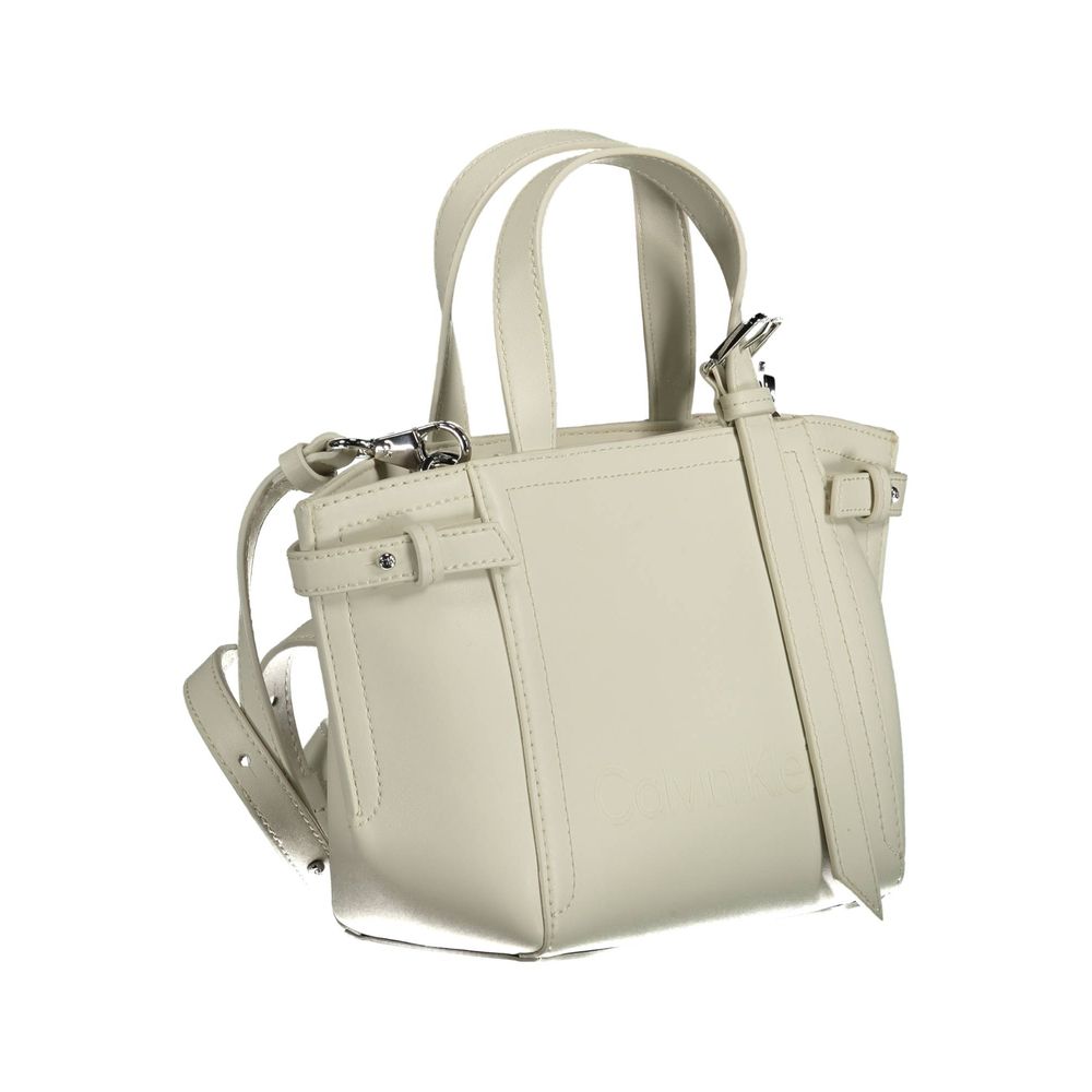 Calvin Klein White Polyester Handbag - ACCEXO