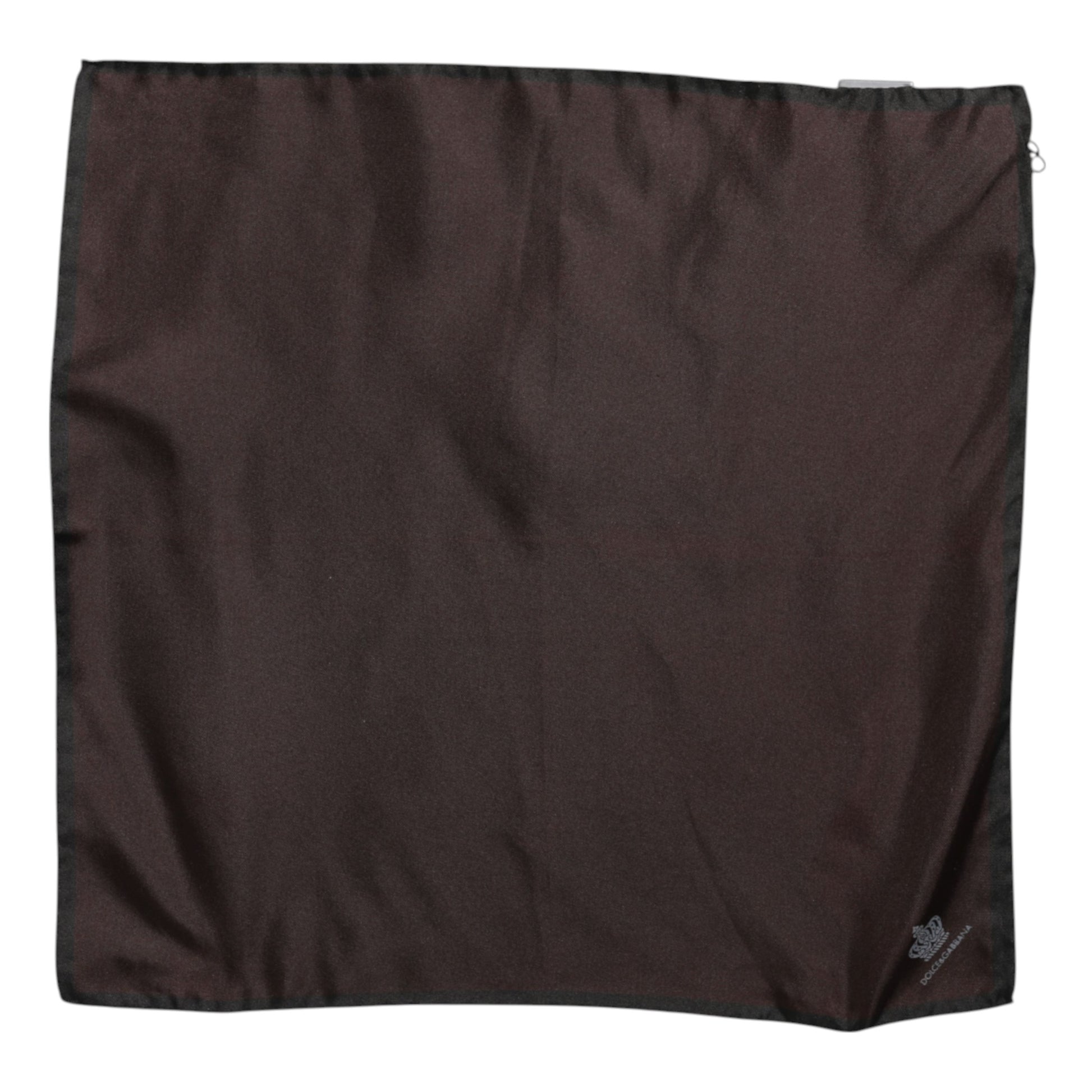 Dolce & Gabbana Brown DG Crown Silk Square Men Foulard Scarf - ACCEXO