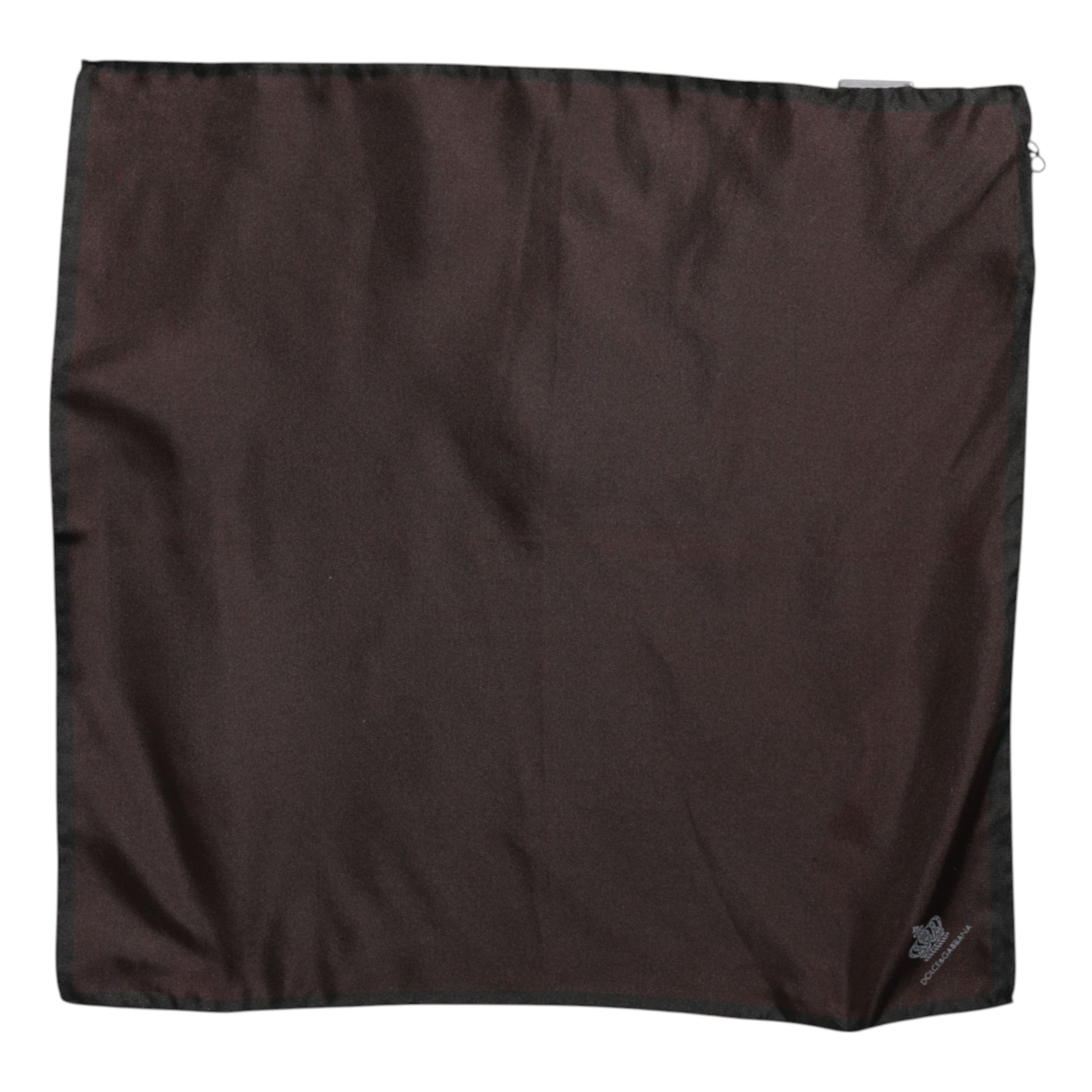 Dolce & Gabbana Brown DG Crown Silk Square Men Foulard Scarf - ACCEXO