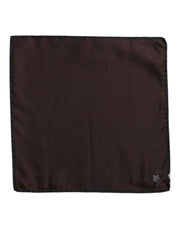 Dolce & Gabbana Brown DG Crown Silk Square Men Foulard Scarf - ACCEXO