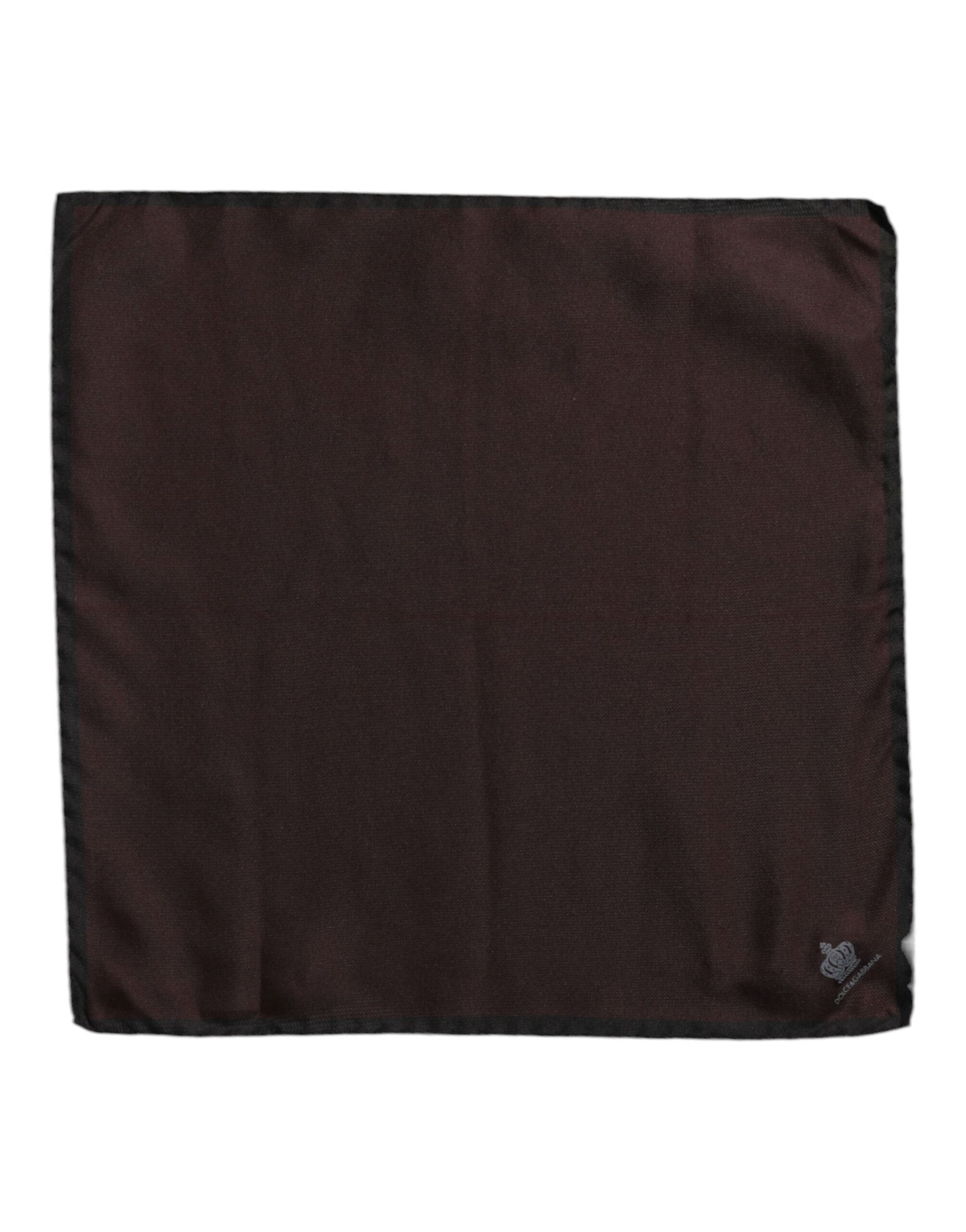 Dolce & Gabbana Brown DG Crown Silk Square Men Foulard Scarf - ACCEXO