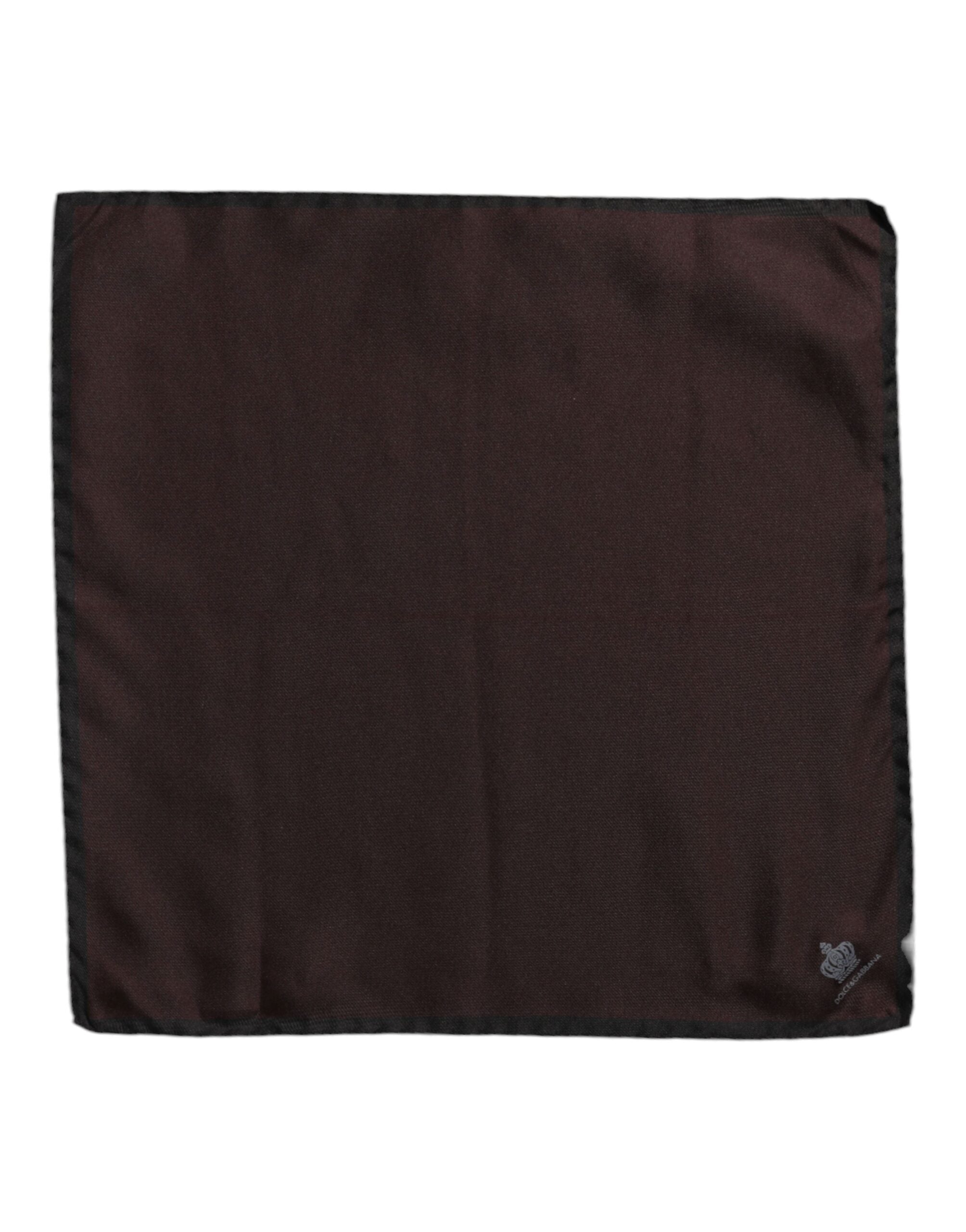 Dolce & Gabbana Brown DG Crown Silk Square Men Foulard Scarf - ACCEXO