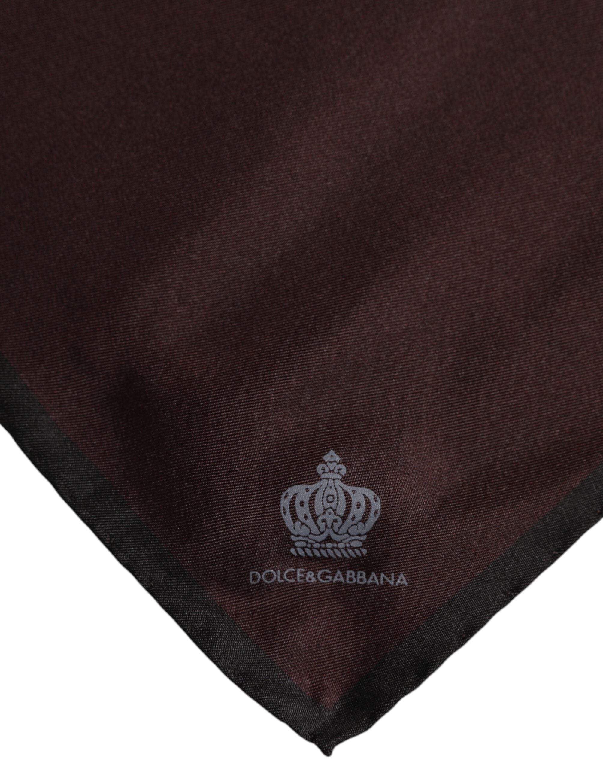 Dolce & Gabbana Brown DG Crown Silk Square Men Foulard Scarf - ACCEXO