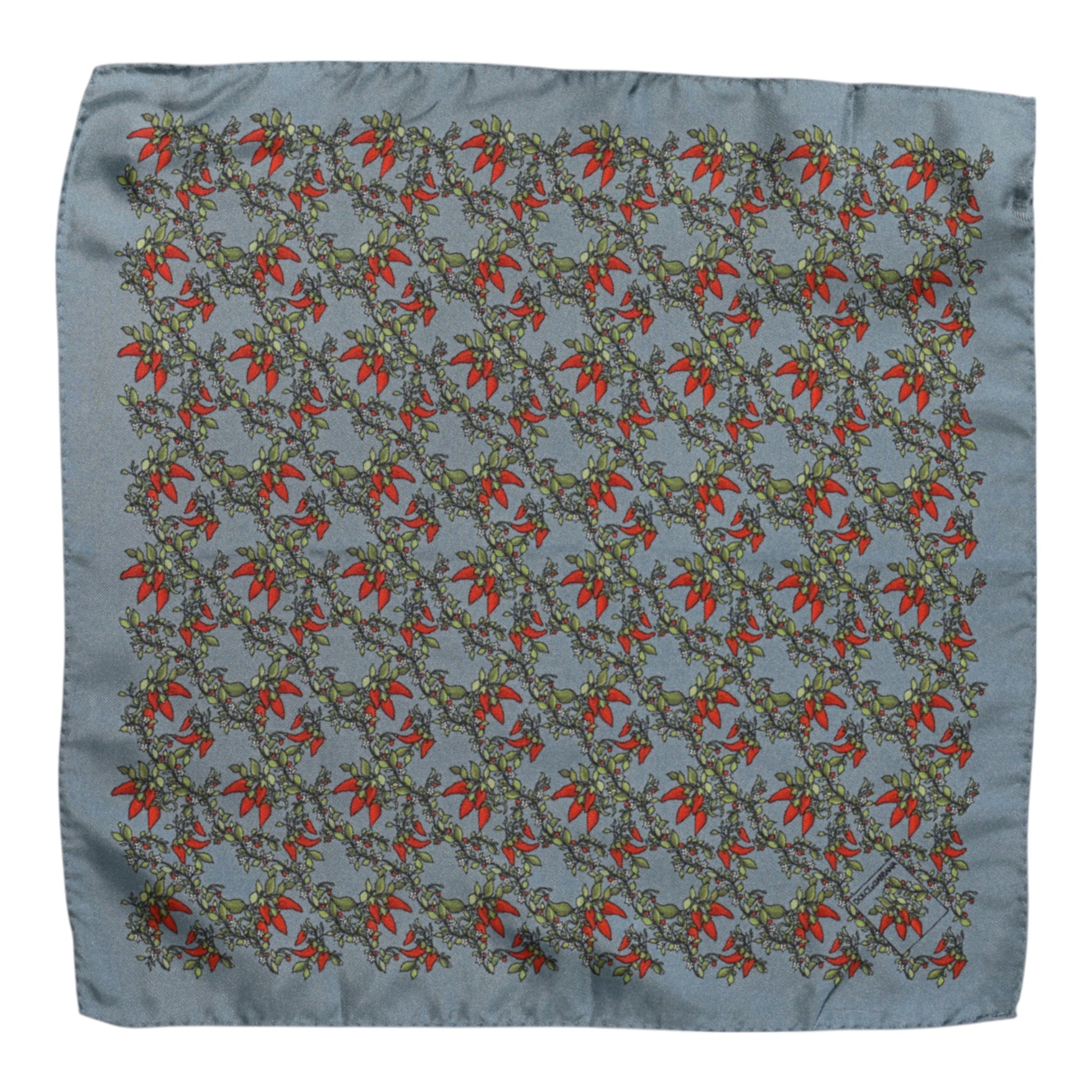 Dolce & Gabbana Gray Chilis Silk Square Men Foulard Scarf - ACCEXO