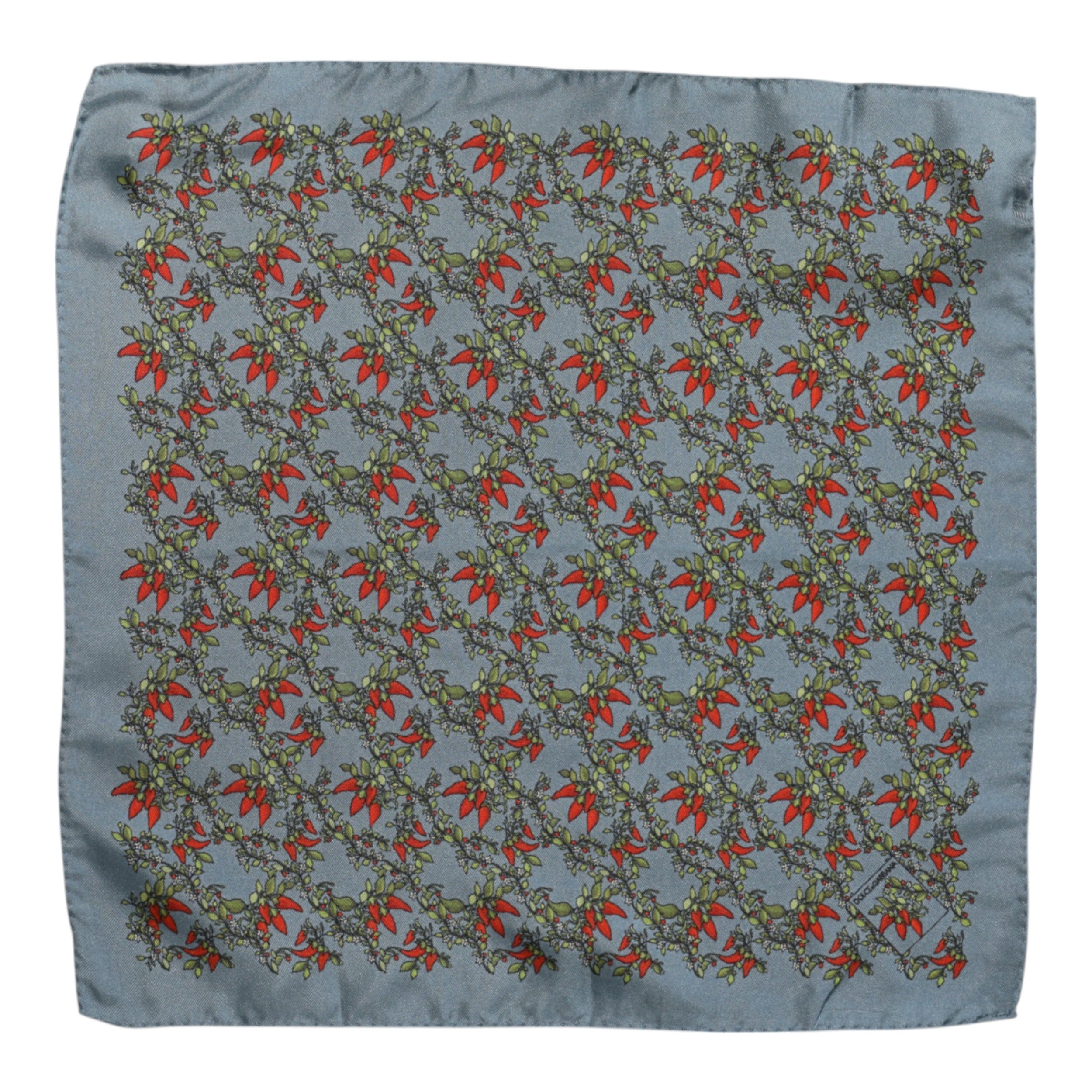 Dolce & Gabbana Gray Chilis Silk Square Men Foulard Scarf - ACCEXO
