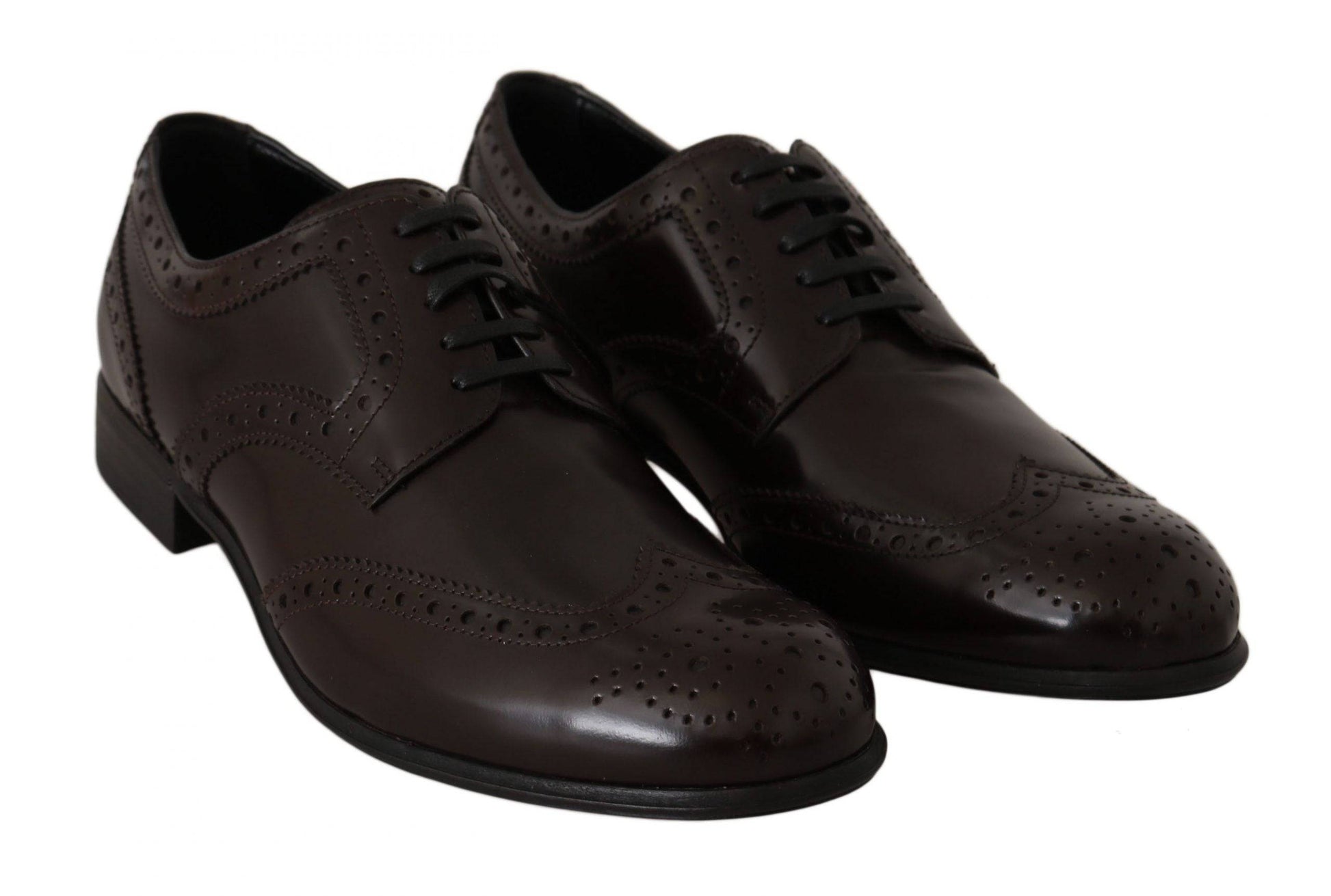 Dolce & Gabbana Elegant Brown Leather Oxford Flats - ACCEXO