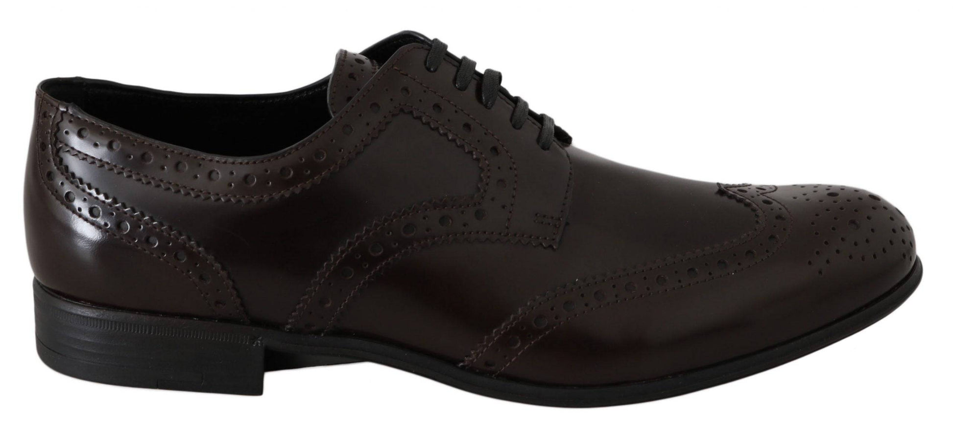 Dolce & Gabbana Elegant Brown Leather Oxford Flats - ACCEXO