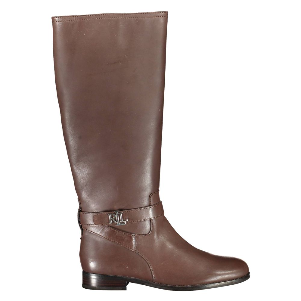 Ralph Lauren Brown Leather Women Boot - ACCEXO