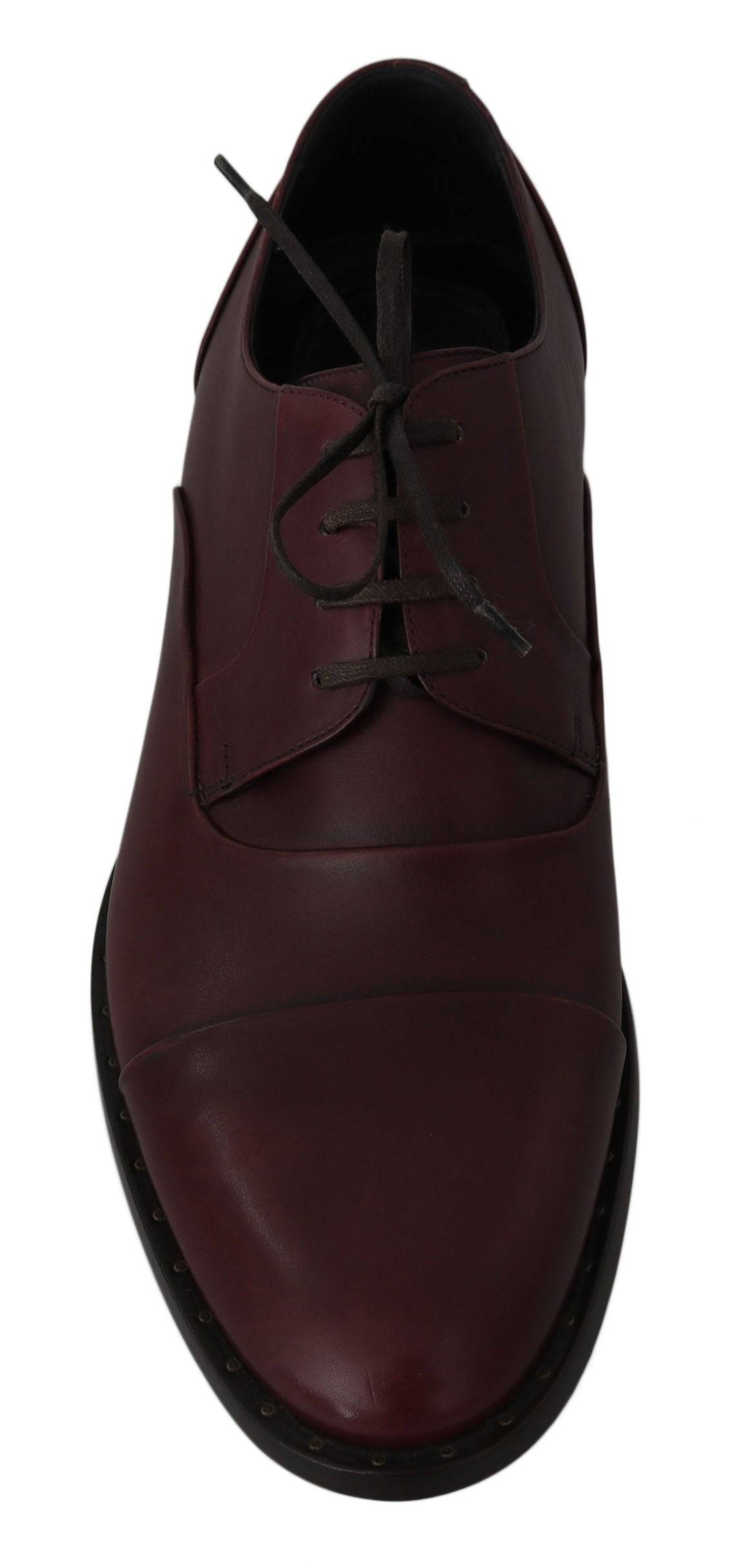 Dolce & Gabbana Elegant Bordeaux Leather Dress Shoes - ACCEXO