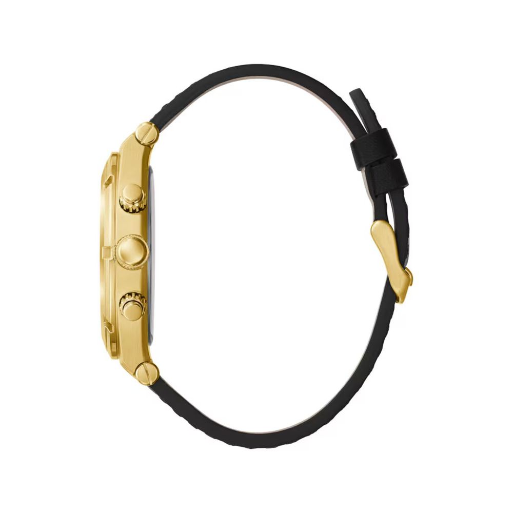 Guess Black Leather Watch - ACCEXO