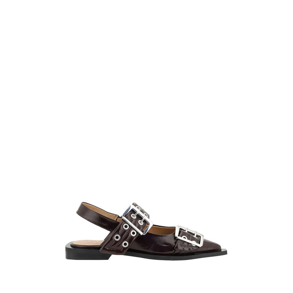 Ganni Buckle Ballerinas - ACCEXO