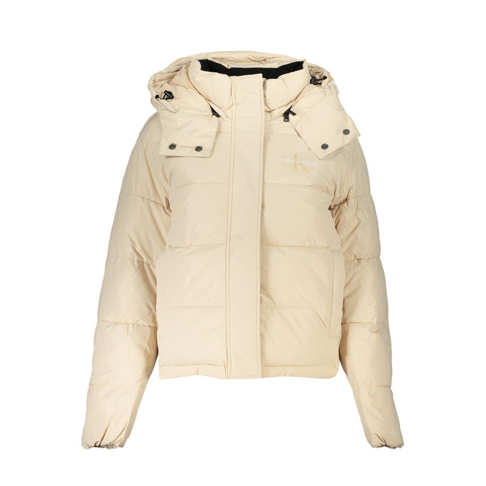 Calvin Klein Beige Polyester Jackets & Coat - ACCEXO