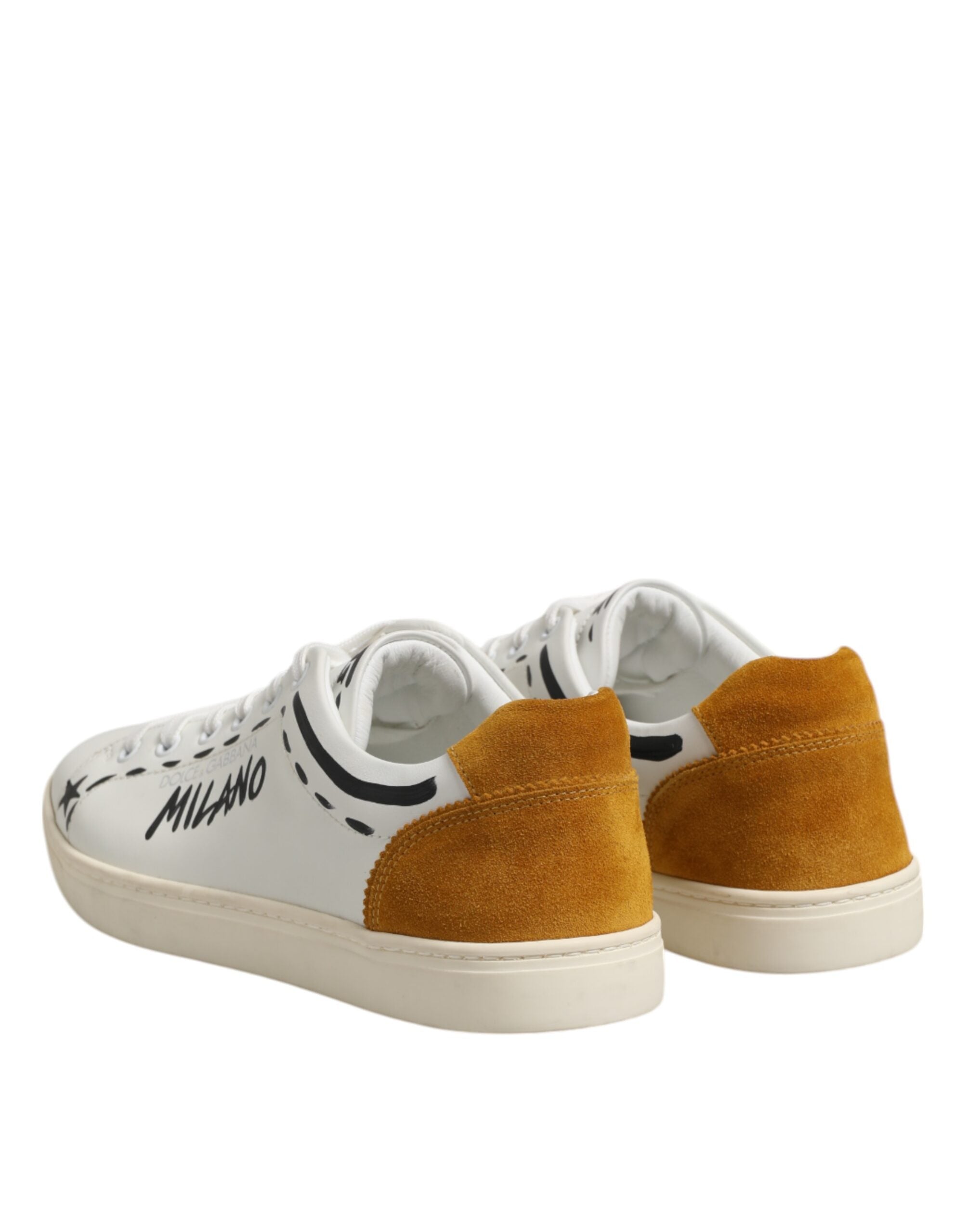 Dolce & Gabbana White Leather MILANO Low Top Sneakers Shoes - ACCEXO