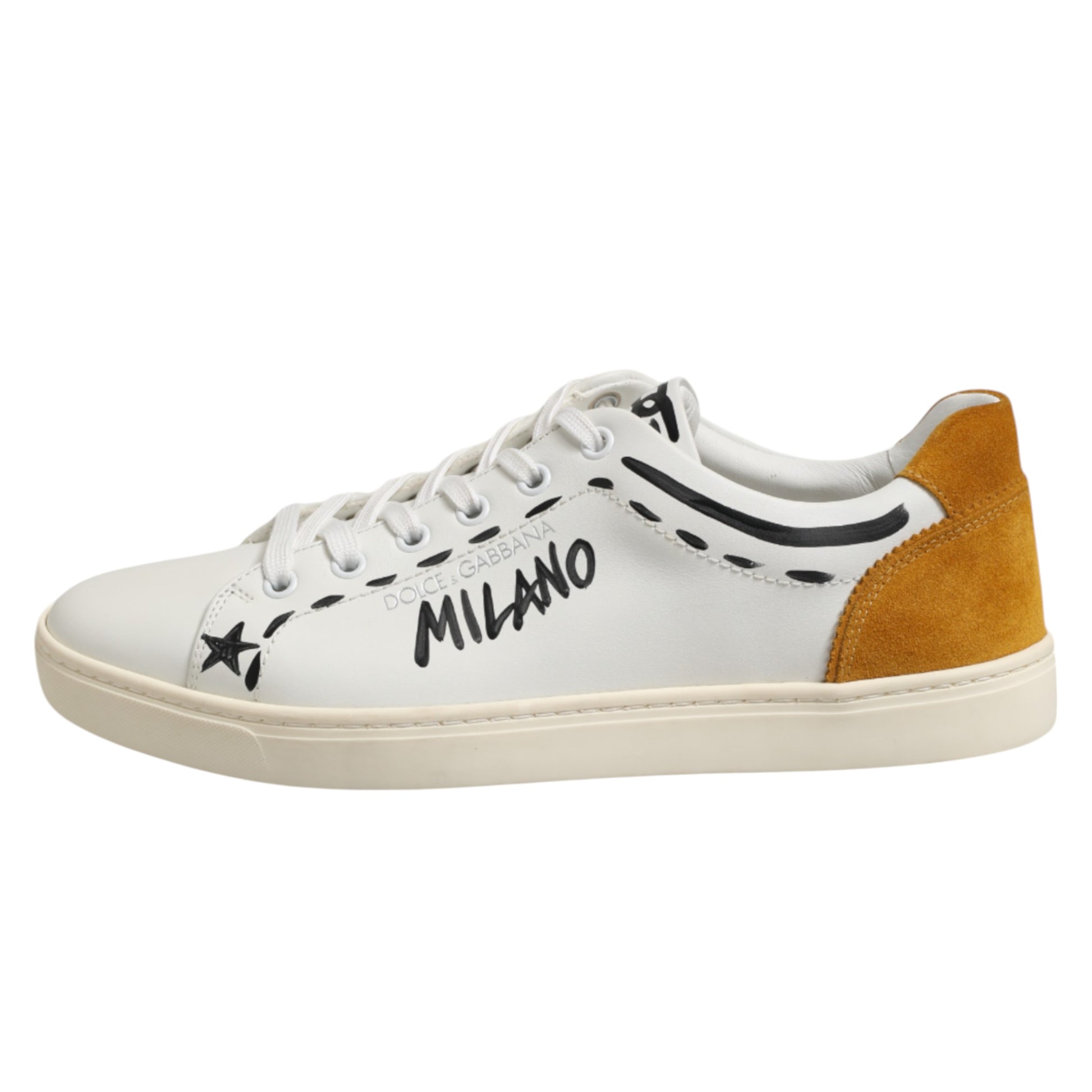 Dolce & Gabbana White Leather MILANO Low Top Sneakers Shoes - ACCEXO