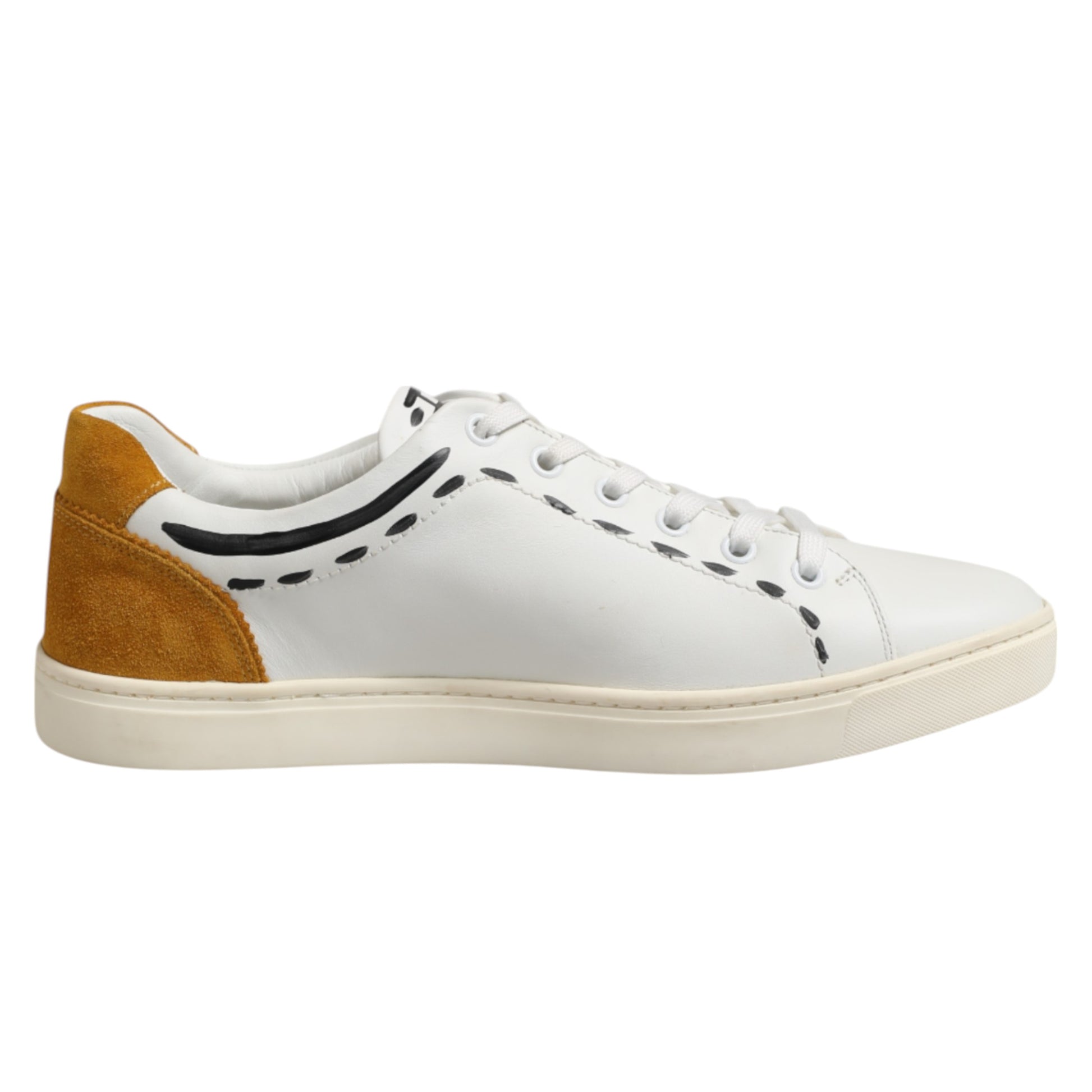 Dolce & Gabbana White Leather MILANO Low Top Sneakers Shoes - ACCEXO