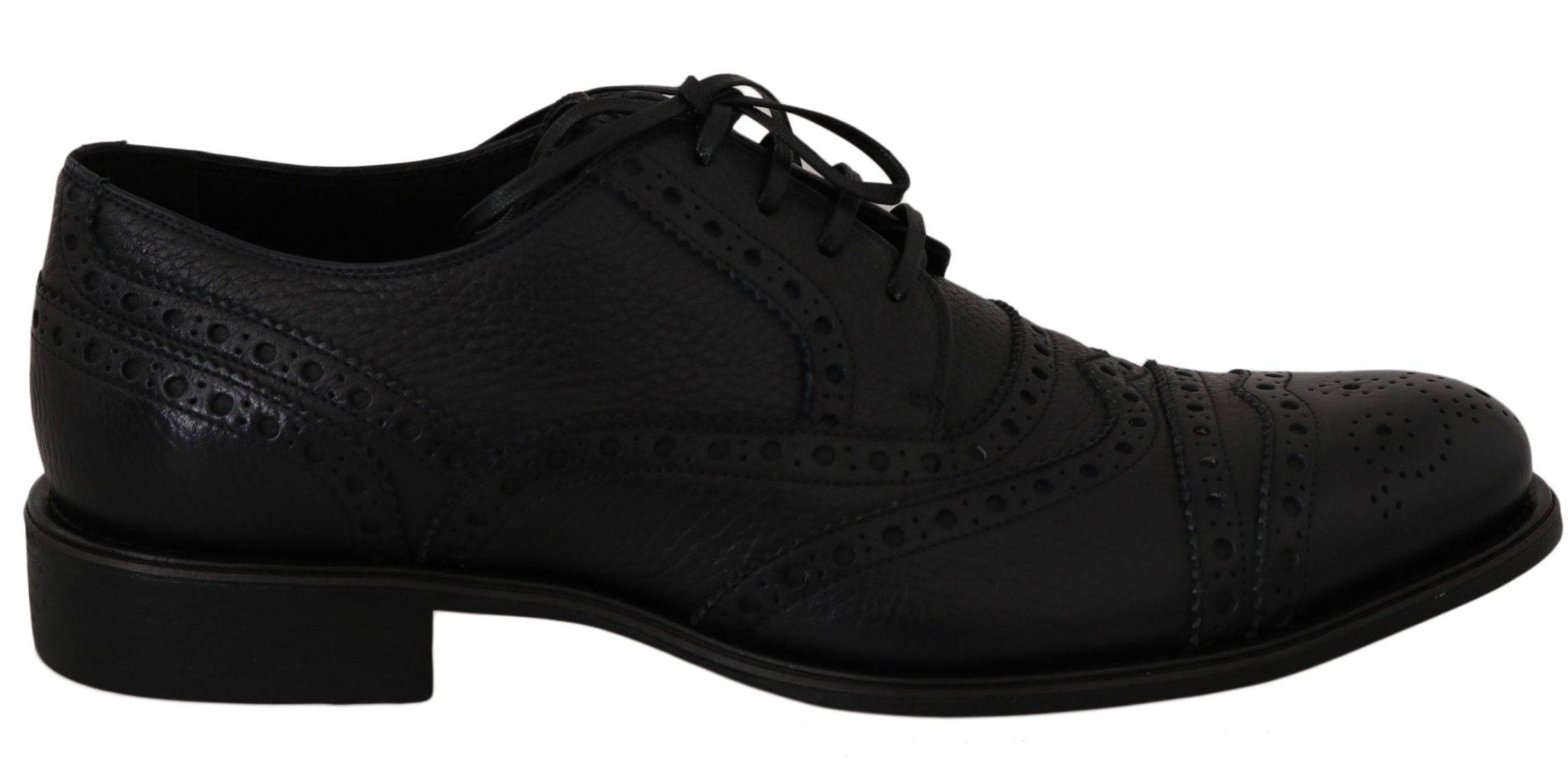 Dolce & Gabbana Elegant Dark Blue Wingtip Derby Dress Shoes - ACCEXO