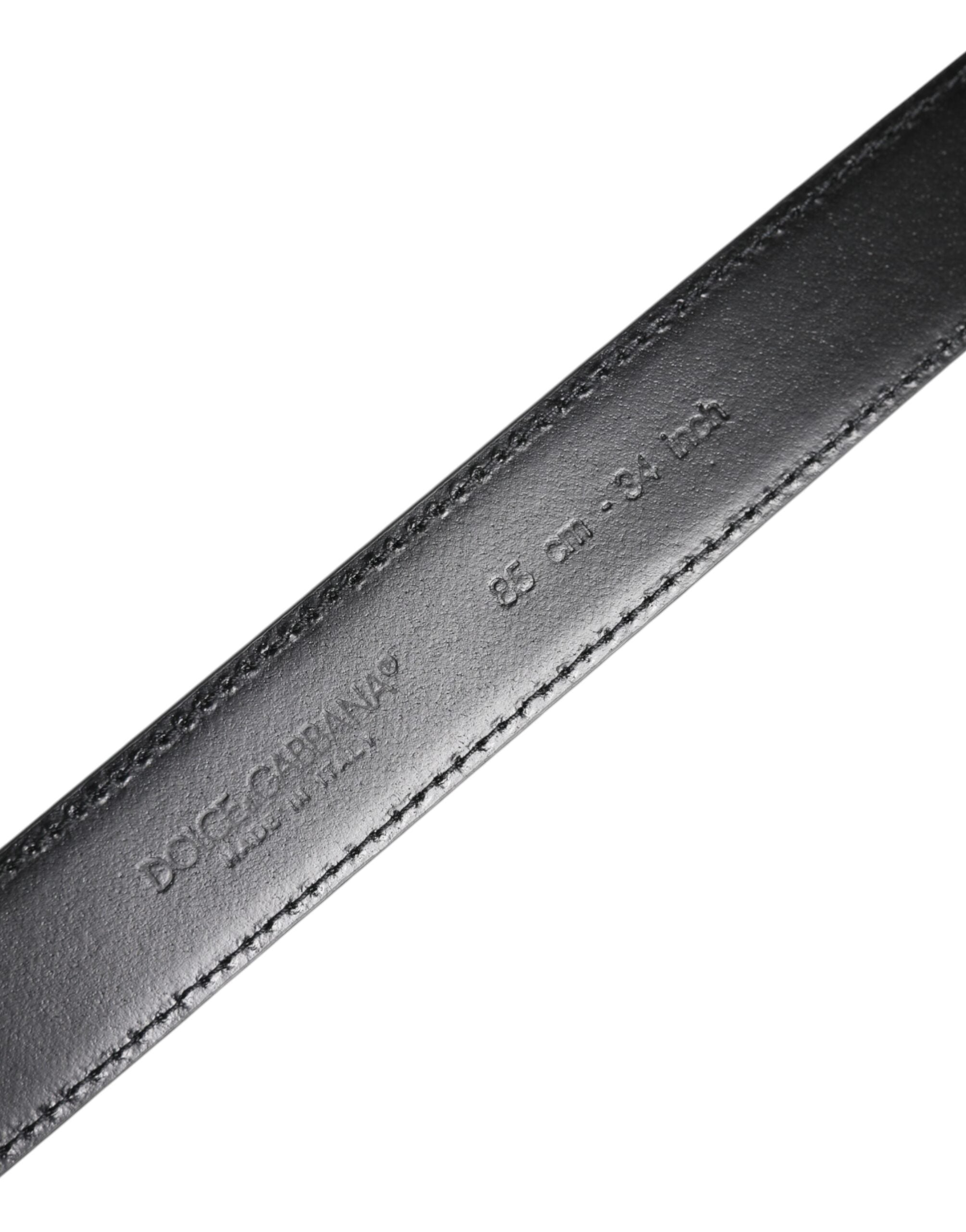 Dolce & Gabbana Black Classic Leather Metal Buckle Belt