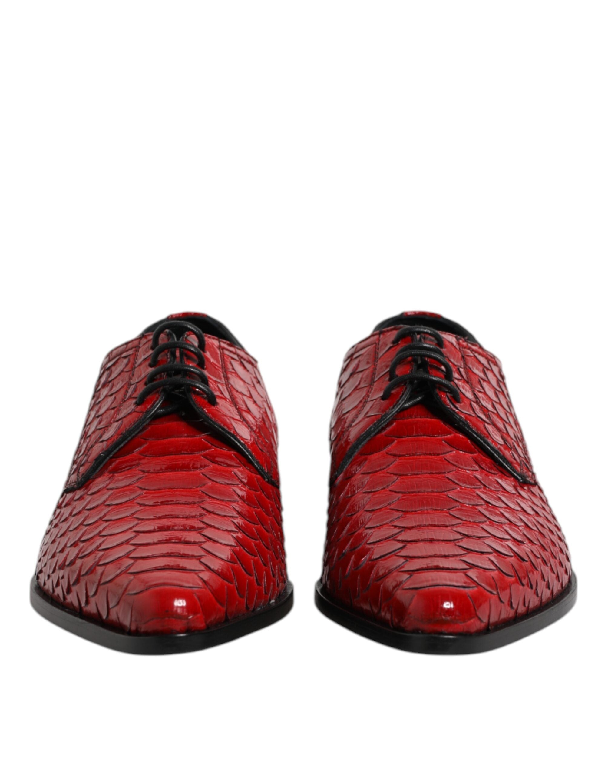 Dolce & Gabbana Red Exotic Leather Lace Up Dress Derby Shoes - ACCEXO