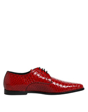 Dolce & Gabbana Red Exotic Leather Lace Up Dress Derby Shoes - ACCEXO