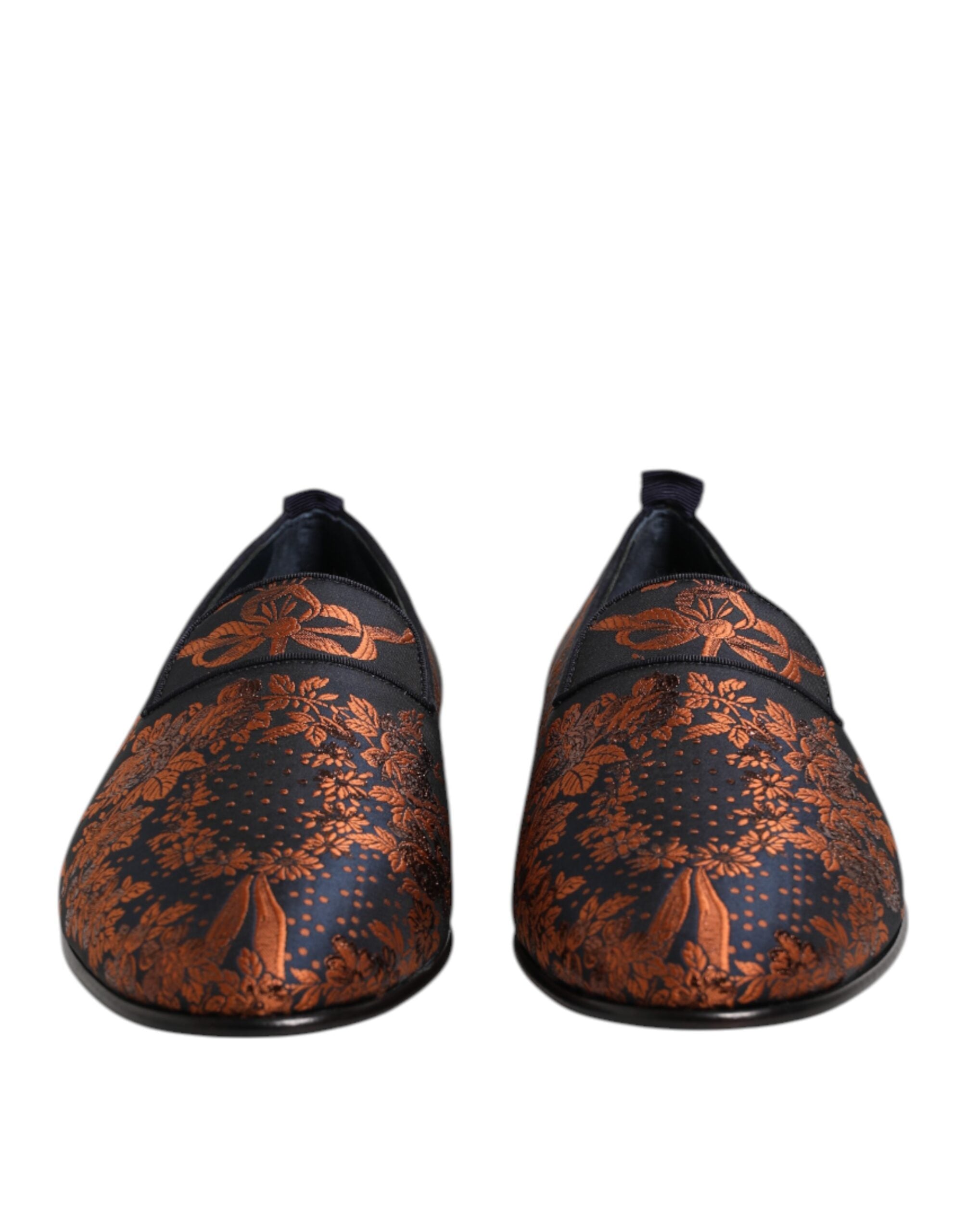 Dolce & Gabbana Black Jacquard Polyester Slip On Loafers Shoes - ACCEXO