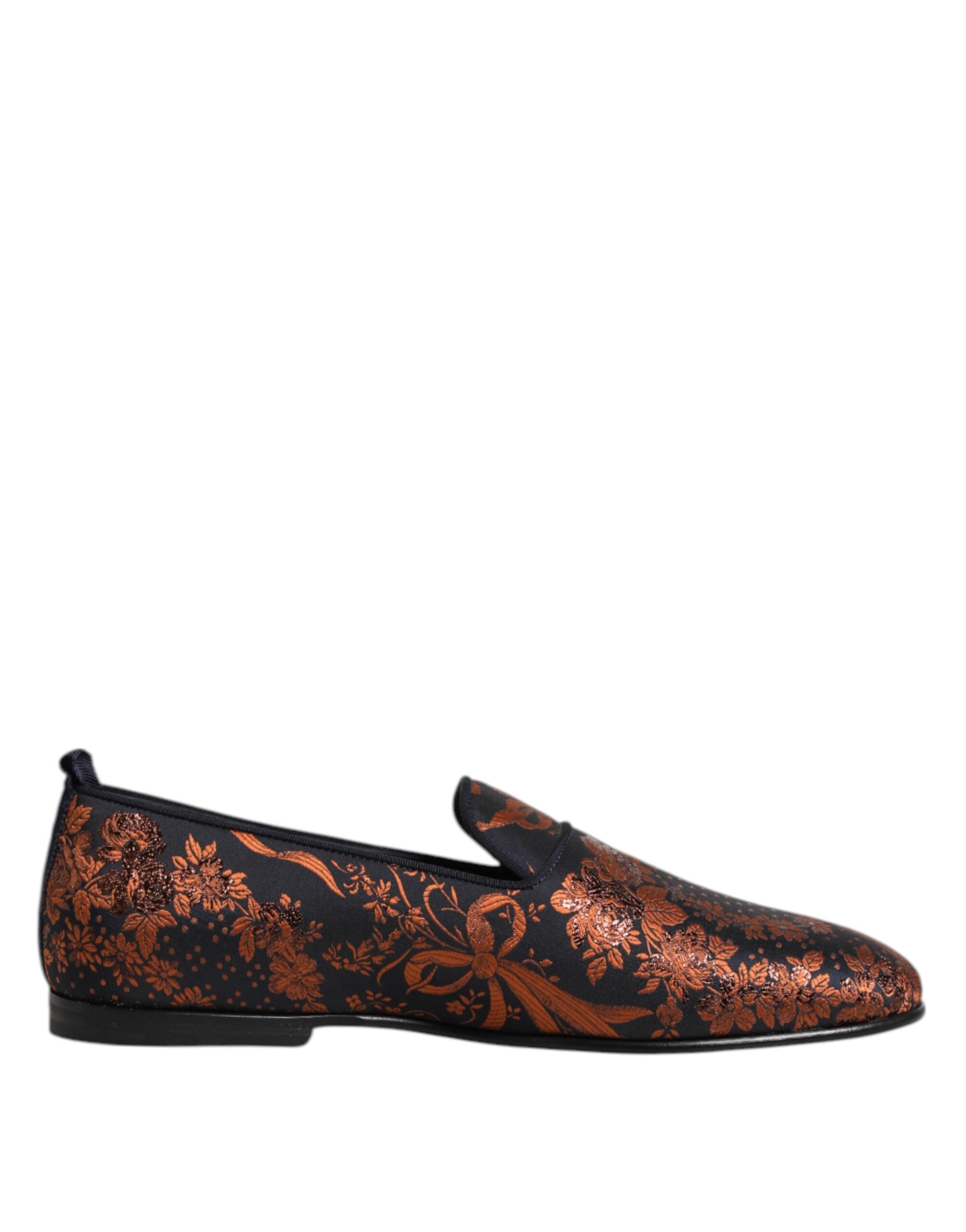 Dolce & Gabbana Black Jacquard Polyester Slip On Loafers Shoes - ACCEXO