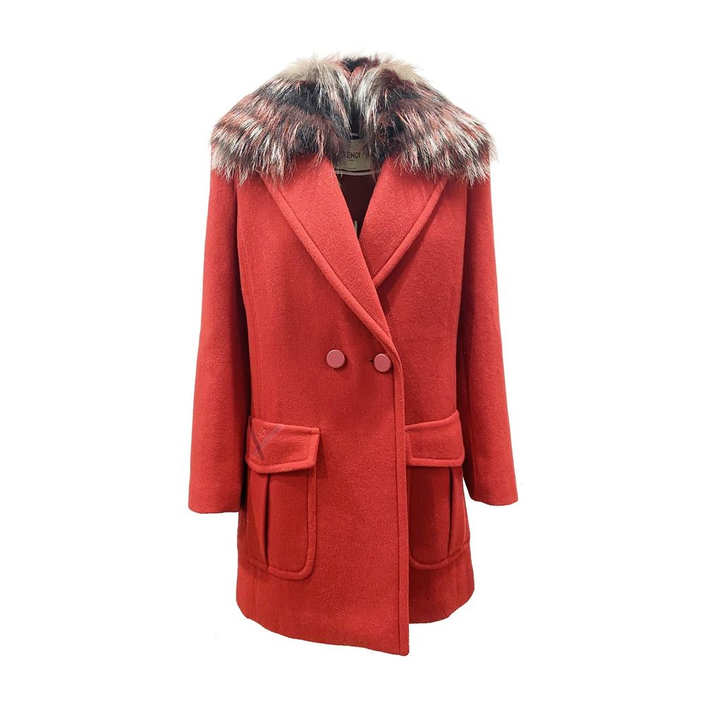 Fendi Fur Collar Wool Coat - ACCEXO
