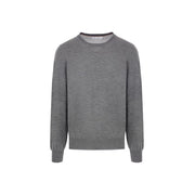 Brunello Cucinelli Gray Cashmere Sweater - ACCEXO